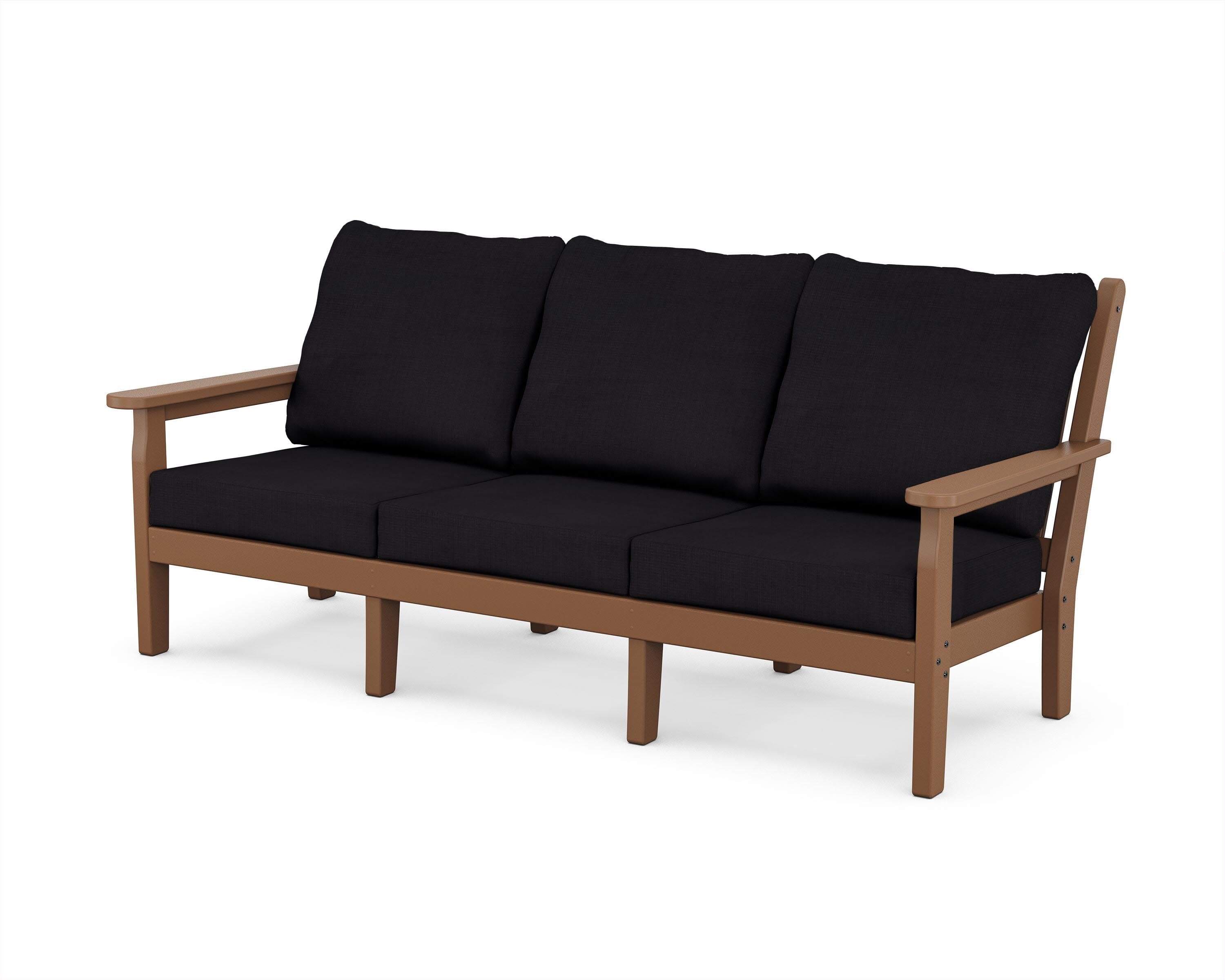 Chippendale Deep Seating Sofa in Teak / Midnight Linen