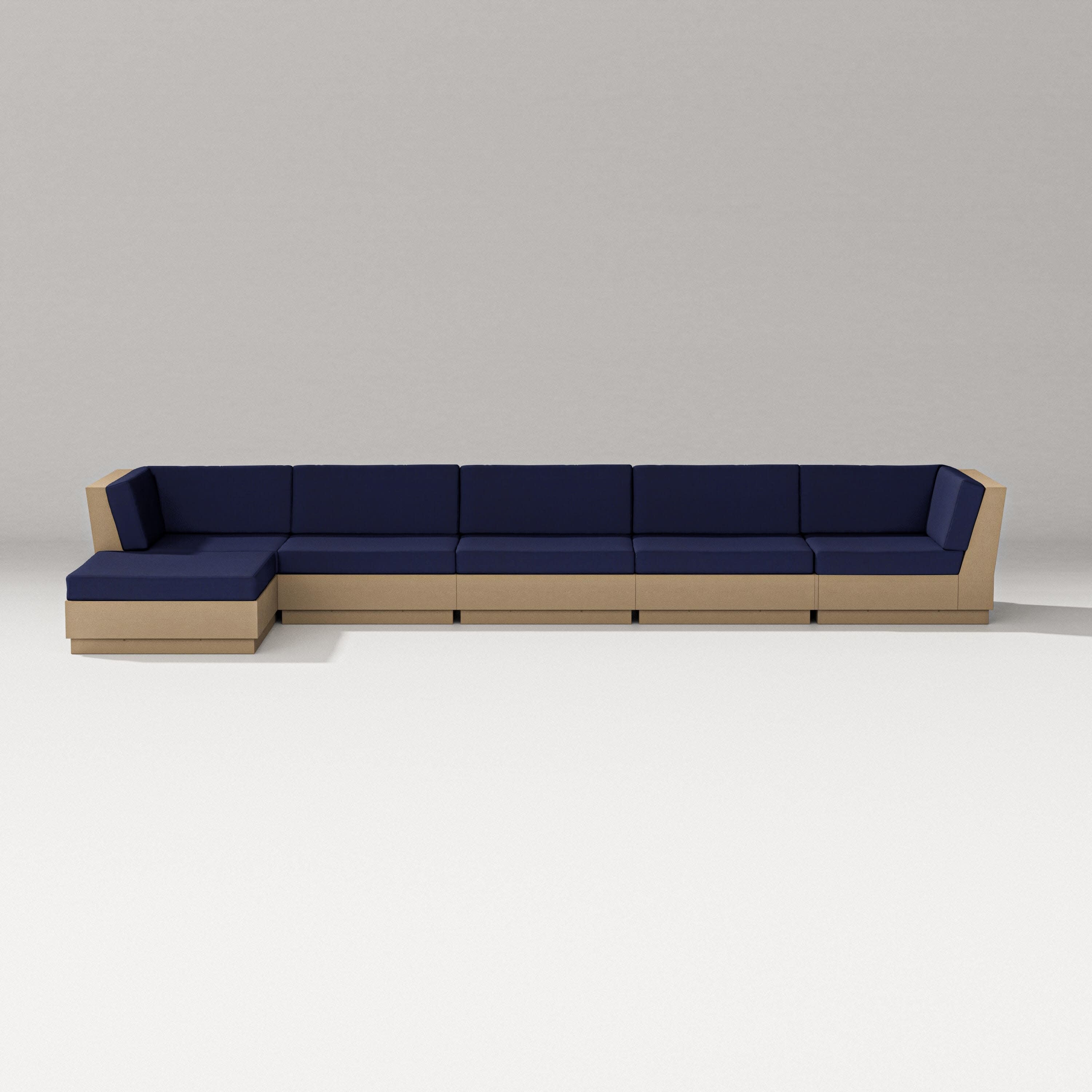 Elevate 6-Piece Chaise Sectional in Vintage Sahara / Navy