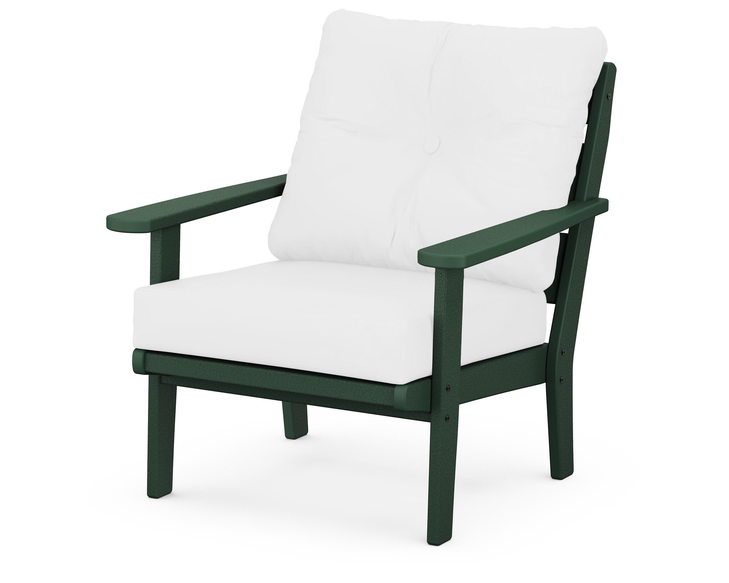 Lakeside Deep Seating Chair in Green / Natural