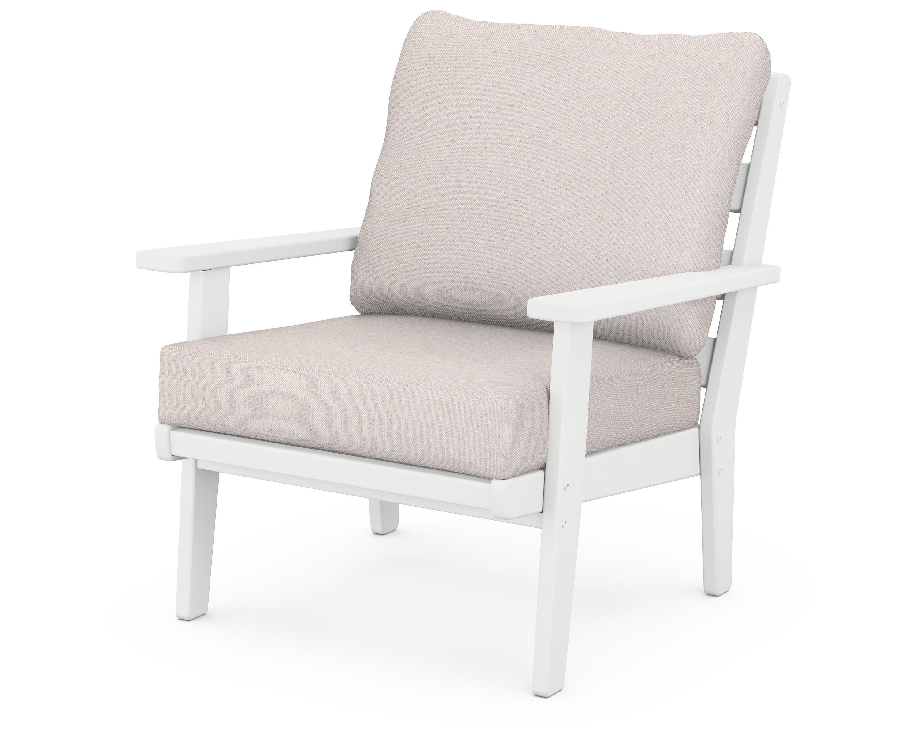 Grant Park Deep Seating Chair in White / Dune Burlap