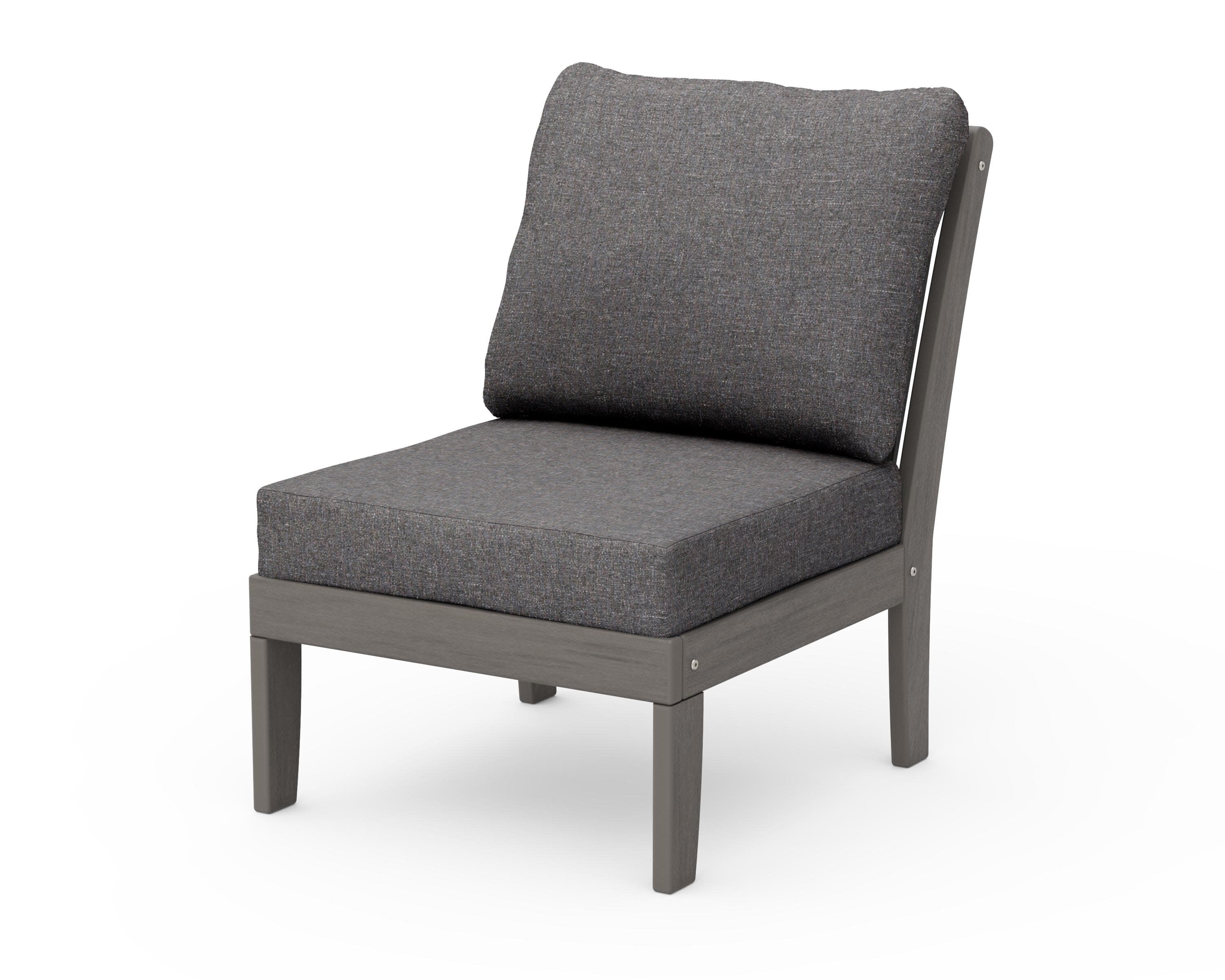 Braxton Modular Armless Chair in Driftwood / Ash Charcoal