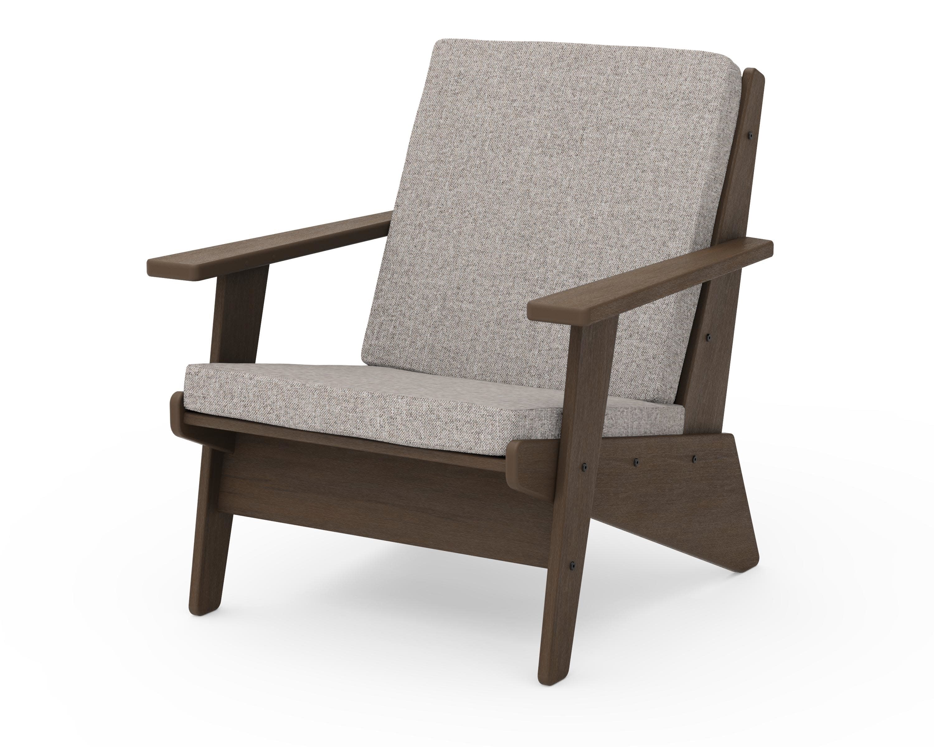Riviera Modern Lounge Chair in Kona / Weathered Tweed