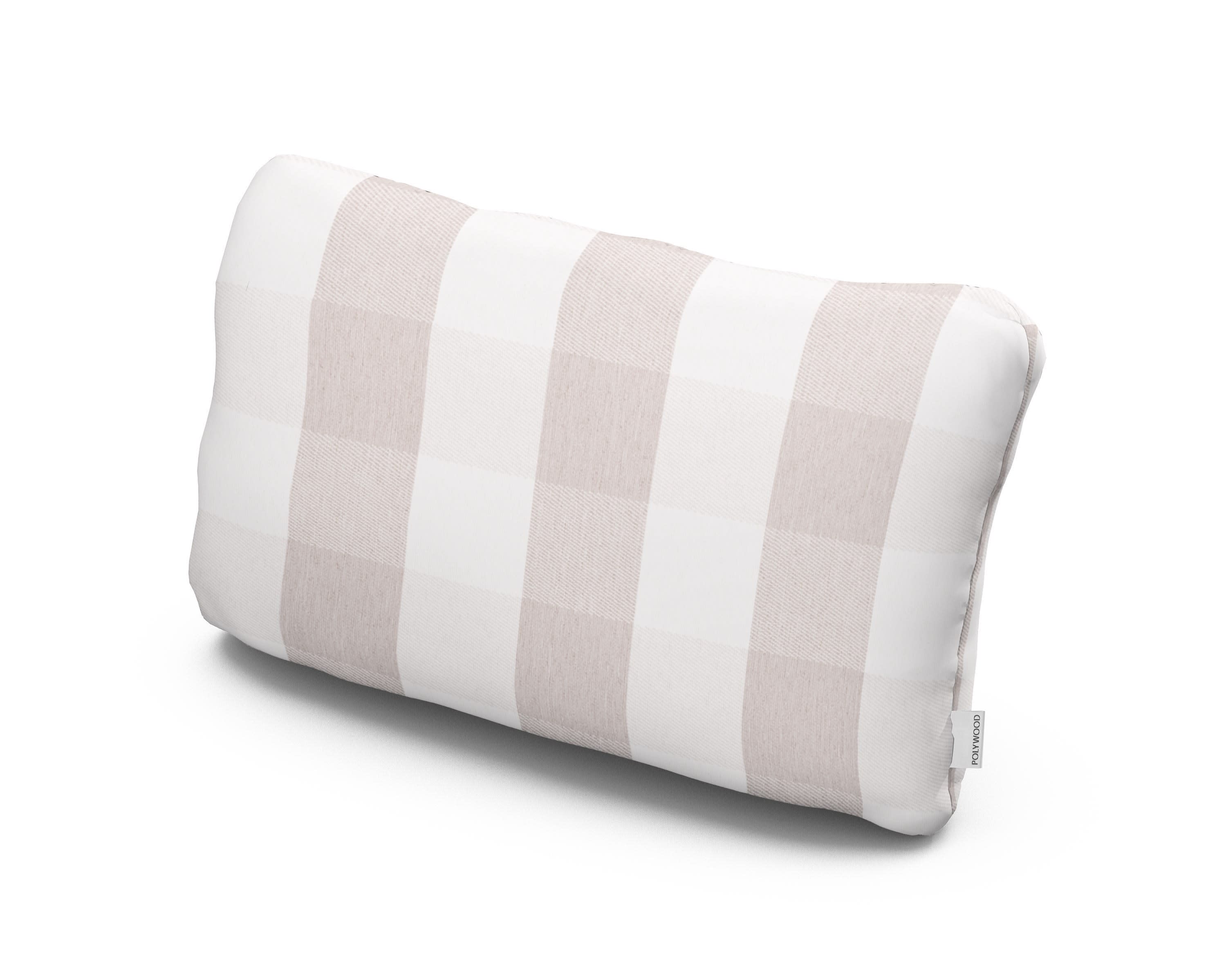 Outdoor Lumbar Pillow in Buffalo Plaid Dune Burlap