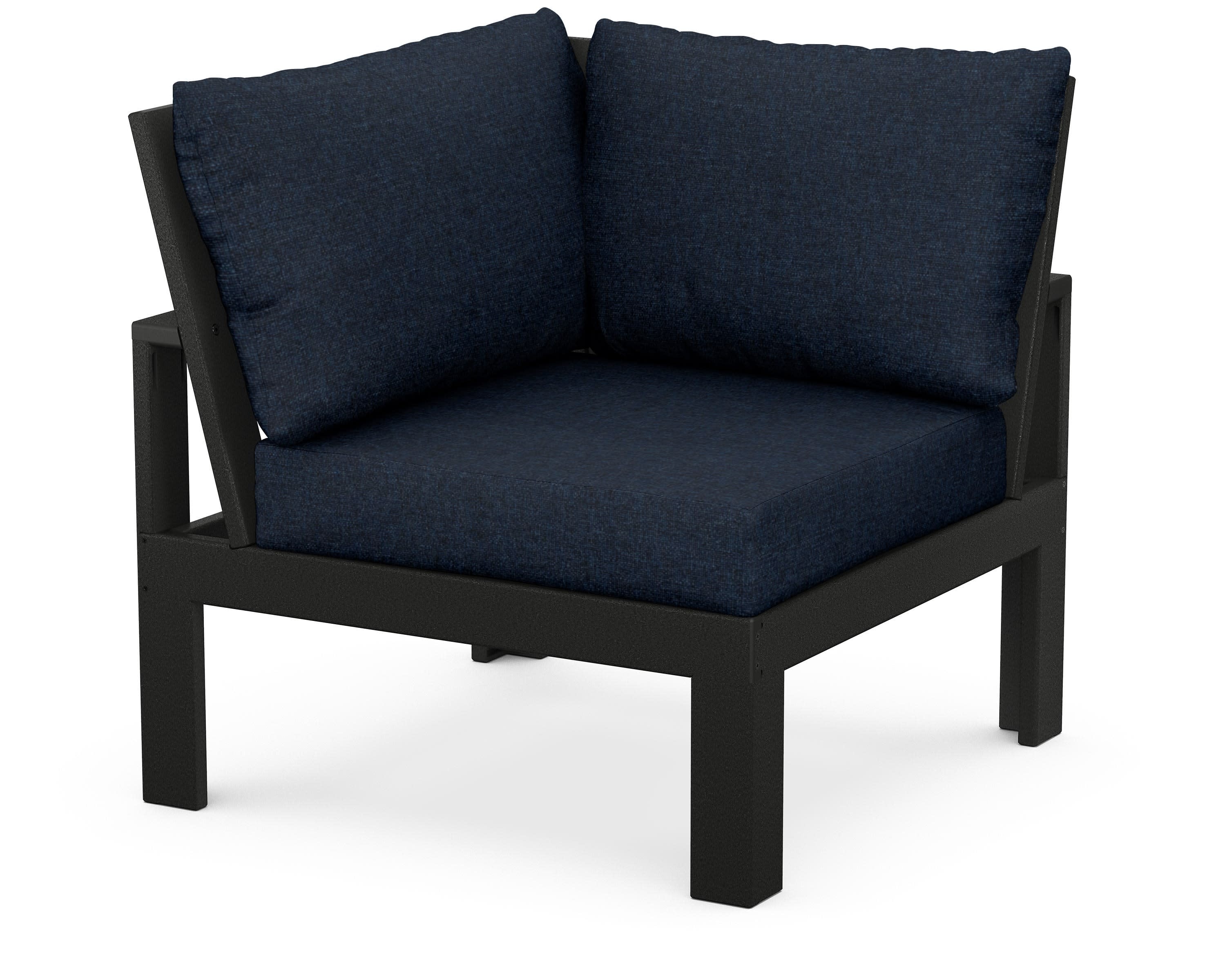 Modular Corner Chair in Black / Marine Indigo
