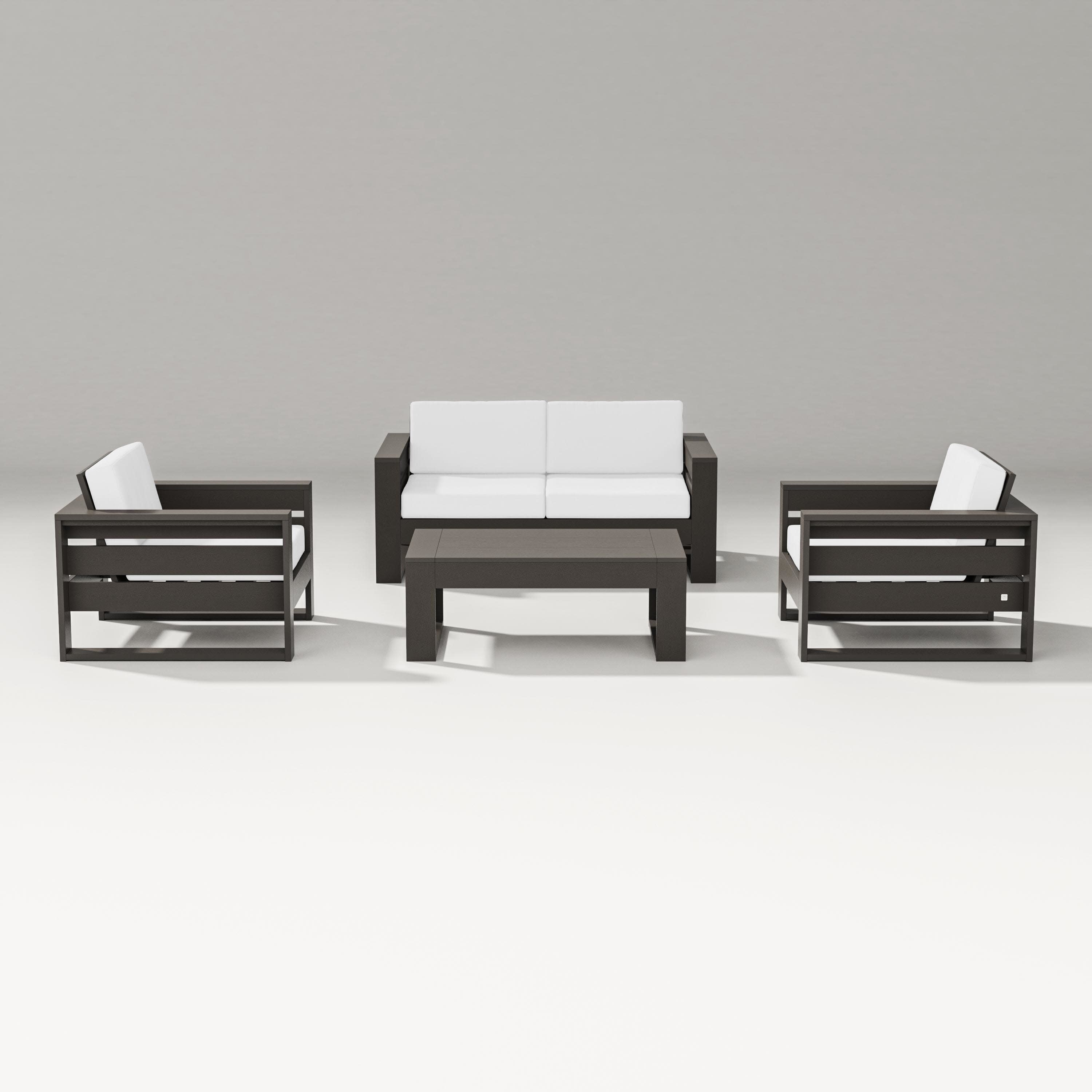 Latitude 4-Piece Lounge Loveseat Set in Vintage Coffee / Natural