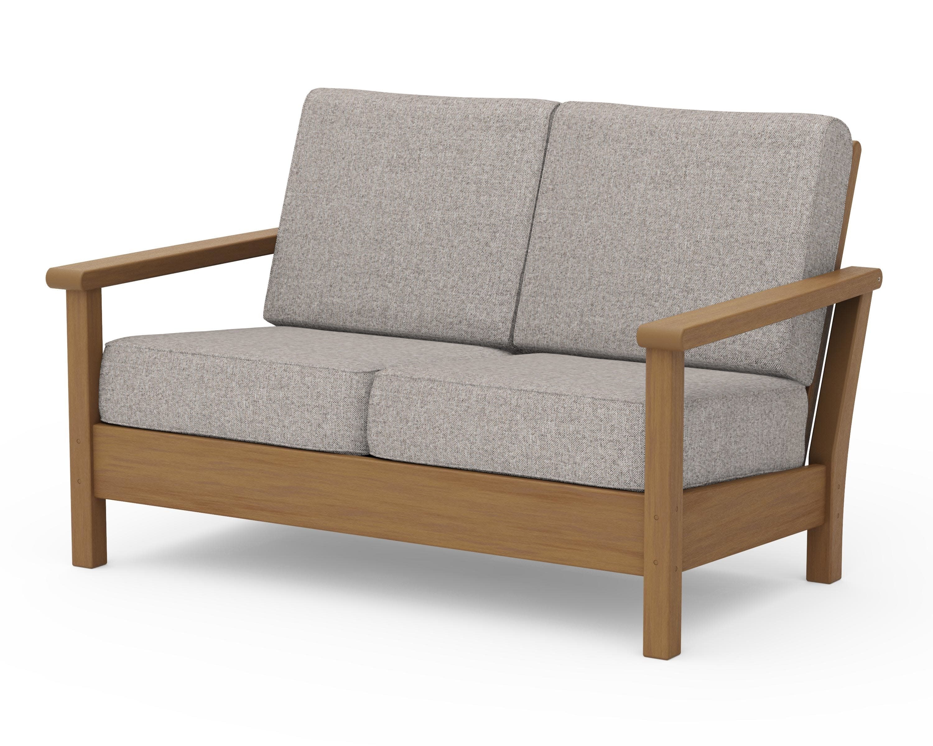 Harbour Deep Seating Loveseat in Natural / Weathered Tweed