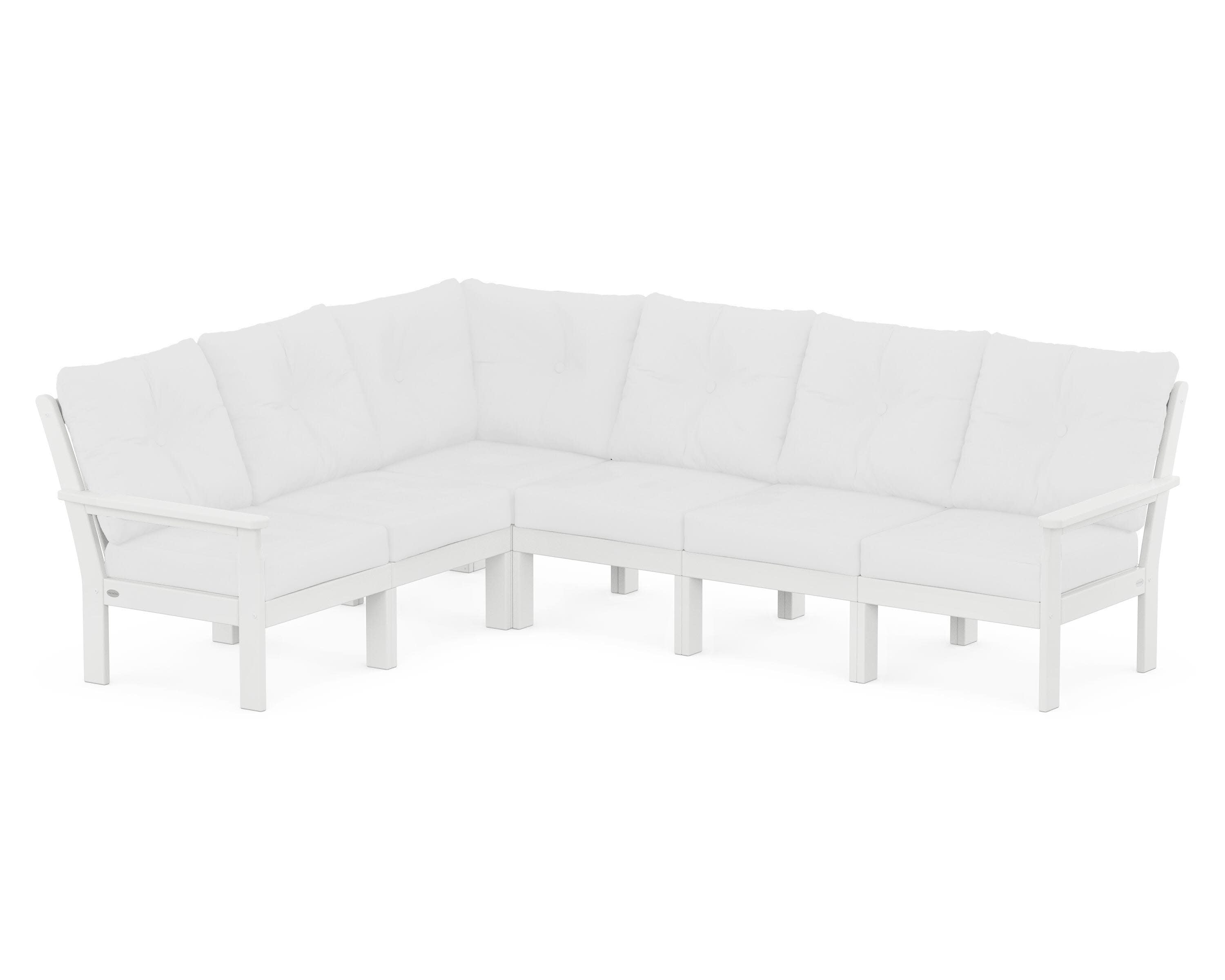 Vineyard 6-Piece Sectional in White / Natural