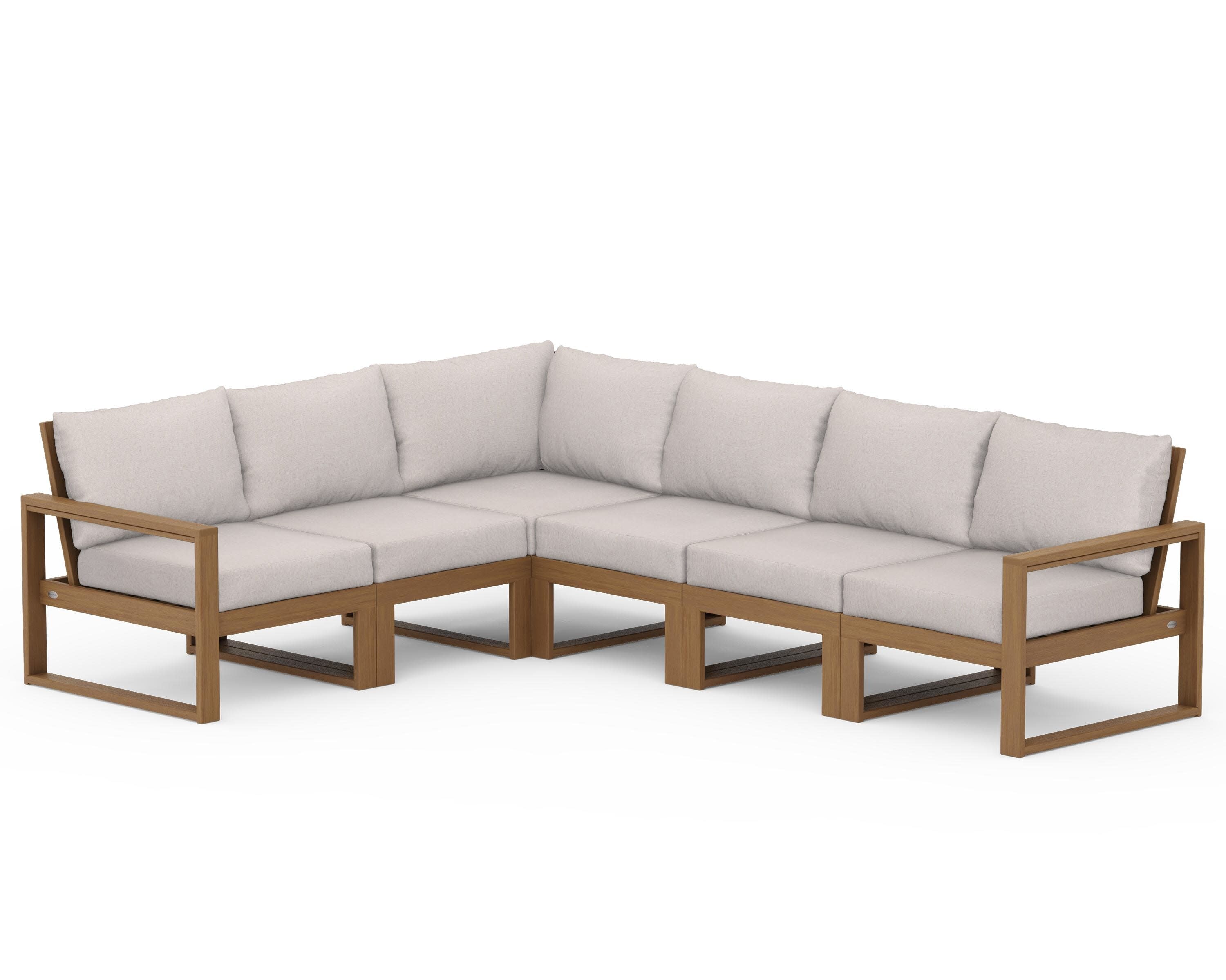 EDGE 6-Piece Modular Deep Seating Set in Natural / Dune Burlap