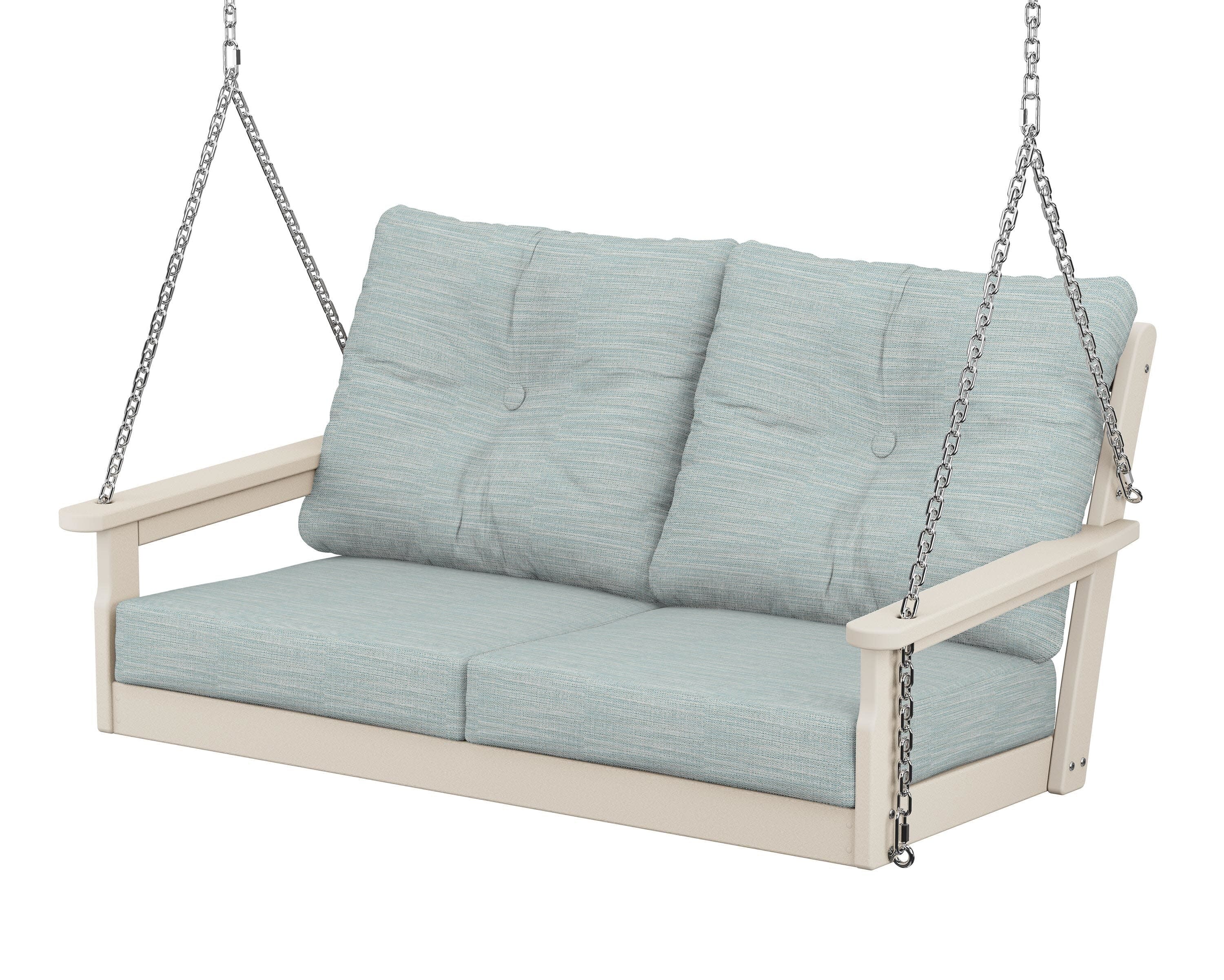 Vineyard Deep Seating Swing in Sand / Soothe Mist
