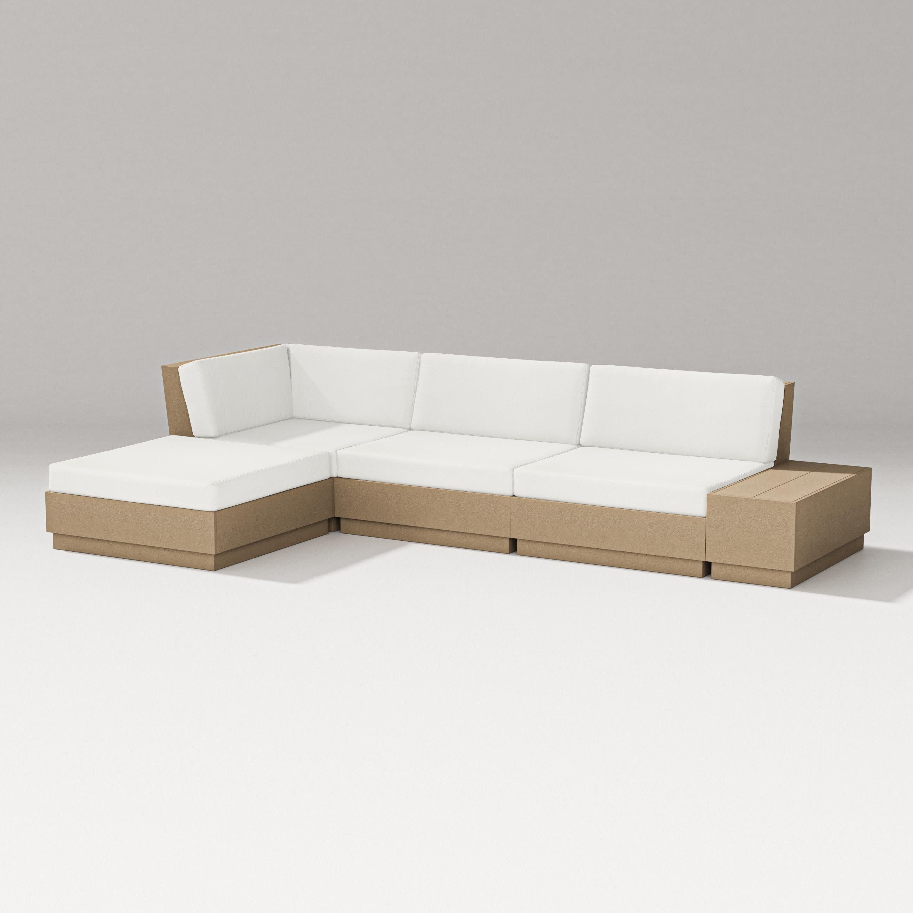 Elevate Chaise Sectional in Vintage Sahara / Natural Linen