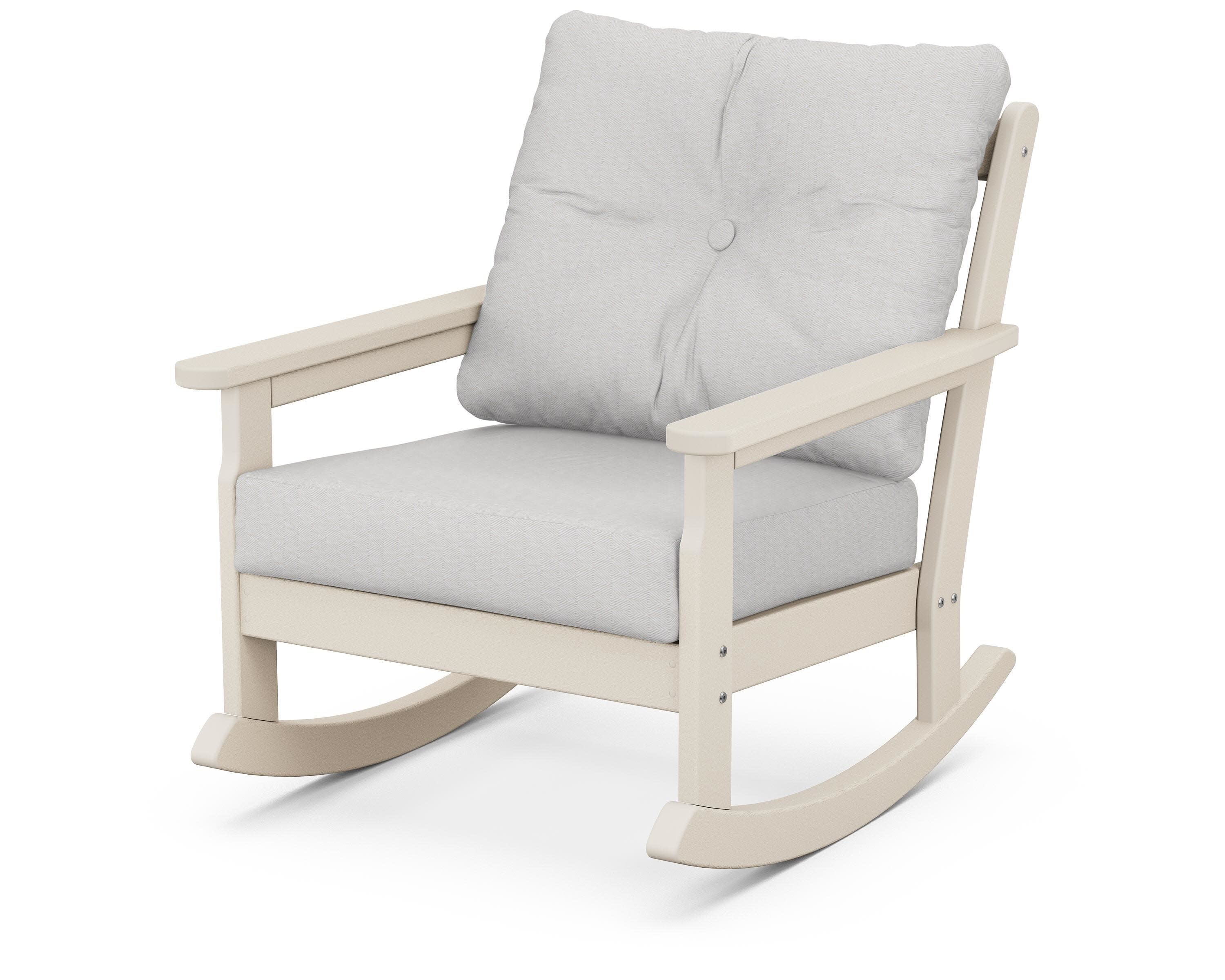 Vineyard Deep Seating Rocking Chair in Sand / Diamond in the Rough