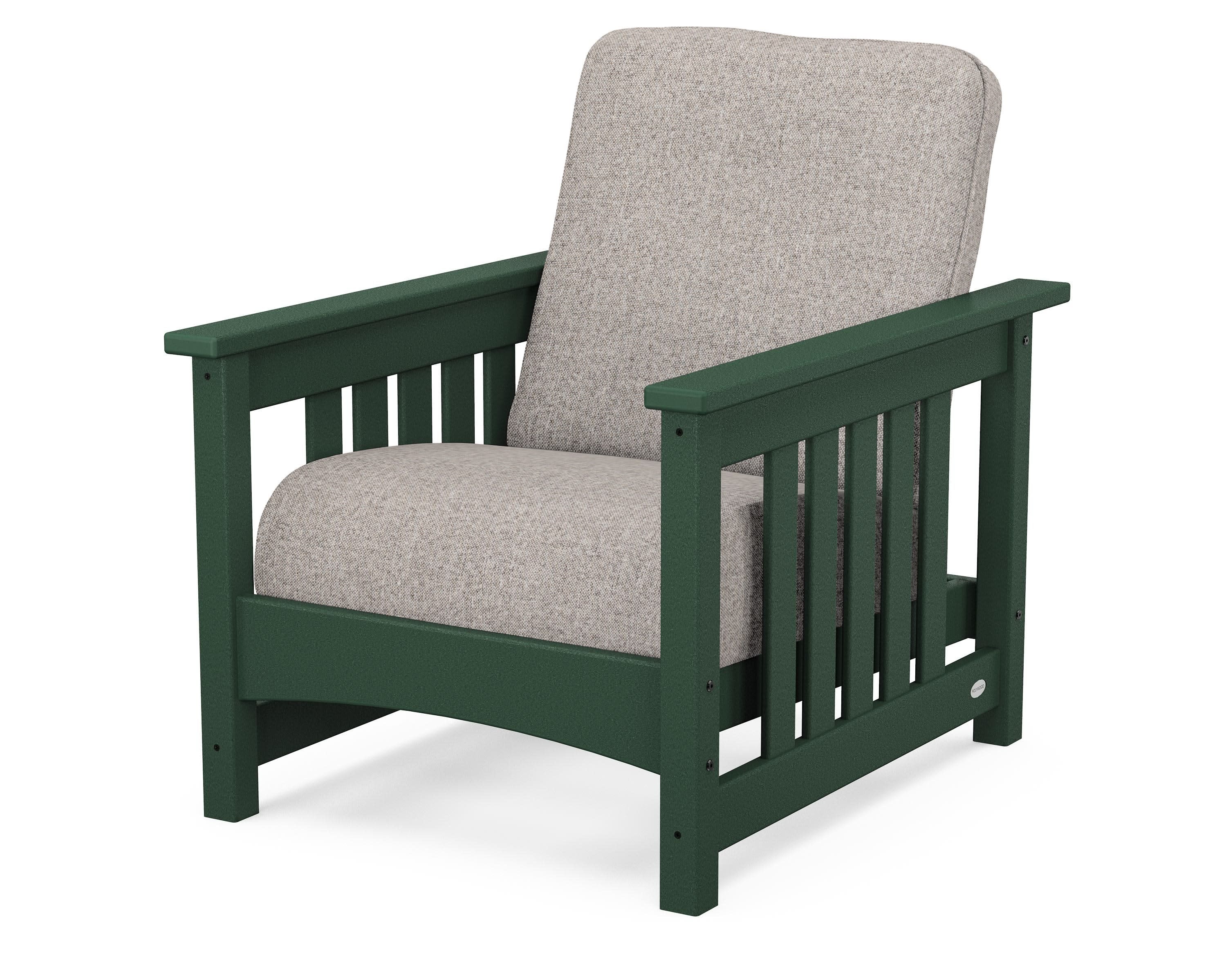 Club Mission Chair in Green / Weathered Tweed