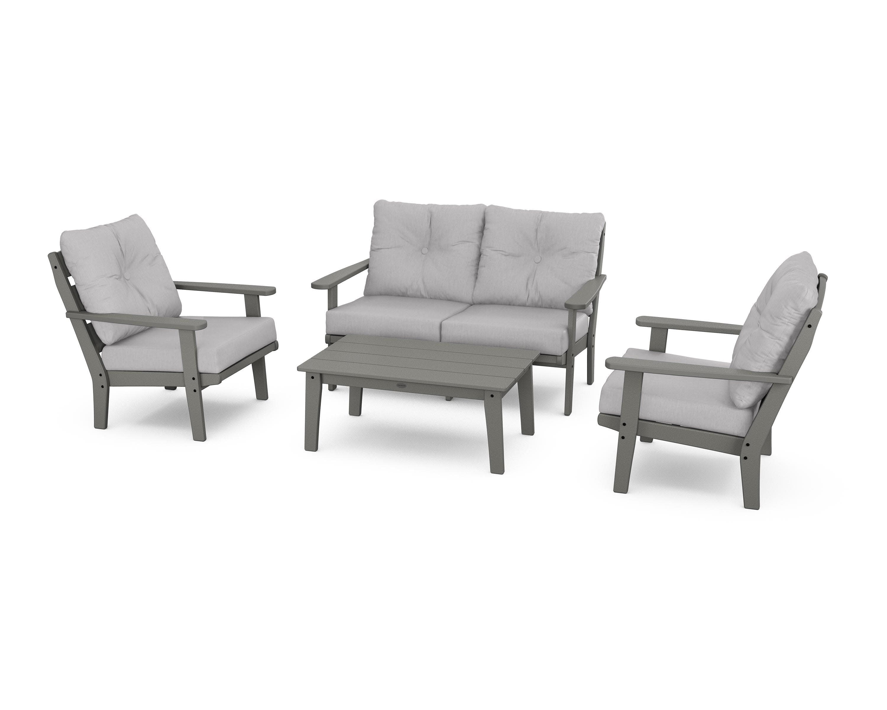 Lakeside 4-Piece Deep Seating Set in Slate Grey / Granite