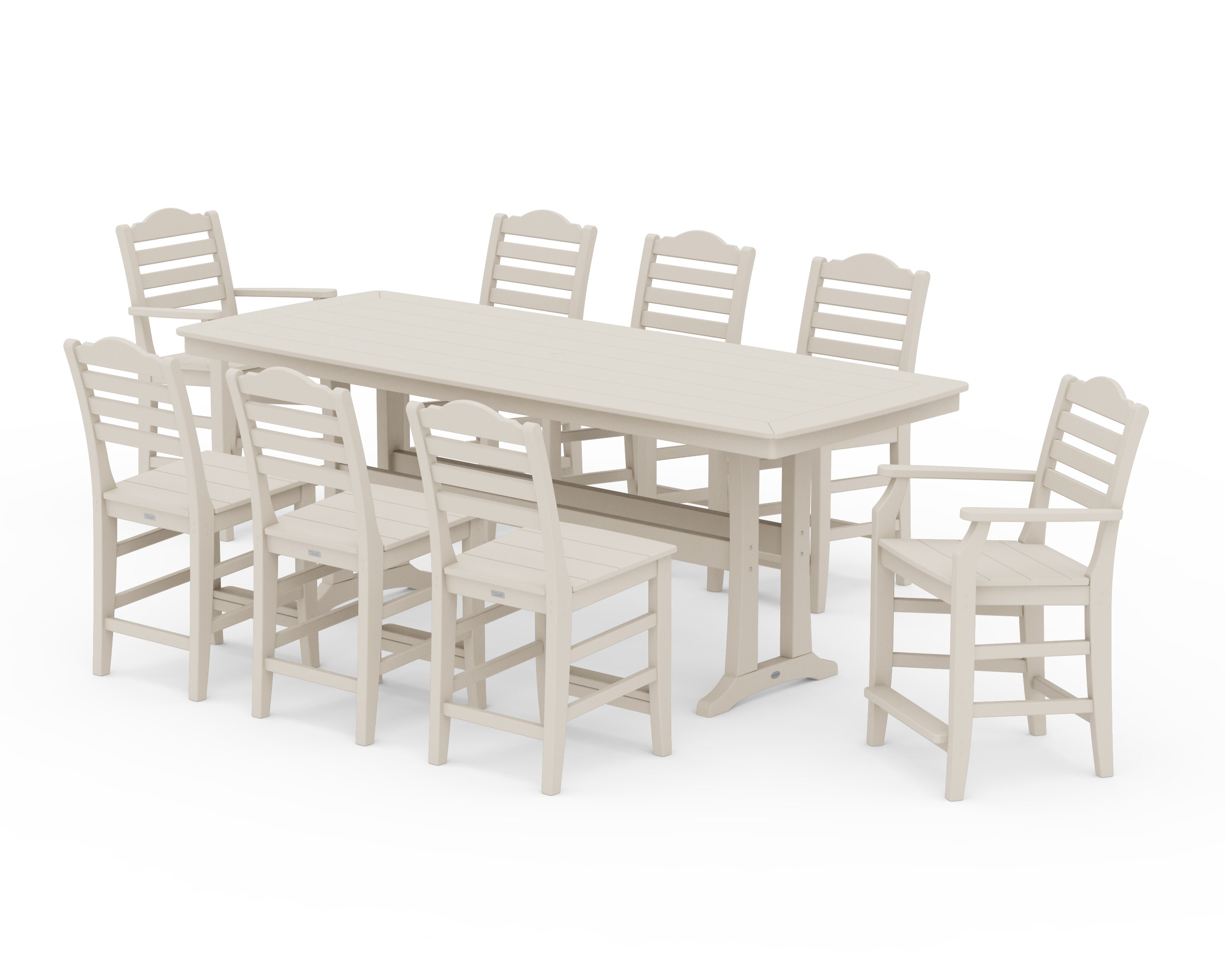 Savannah 9-Piece Counter Set with Trestle Legs in Sand