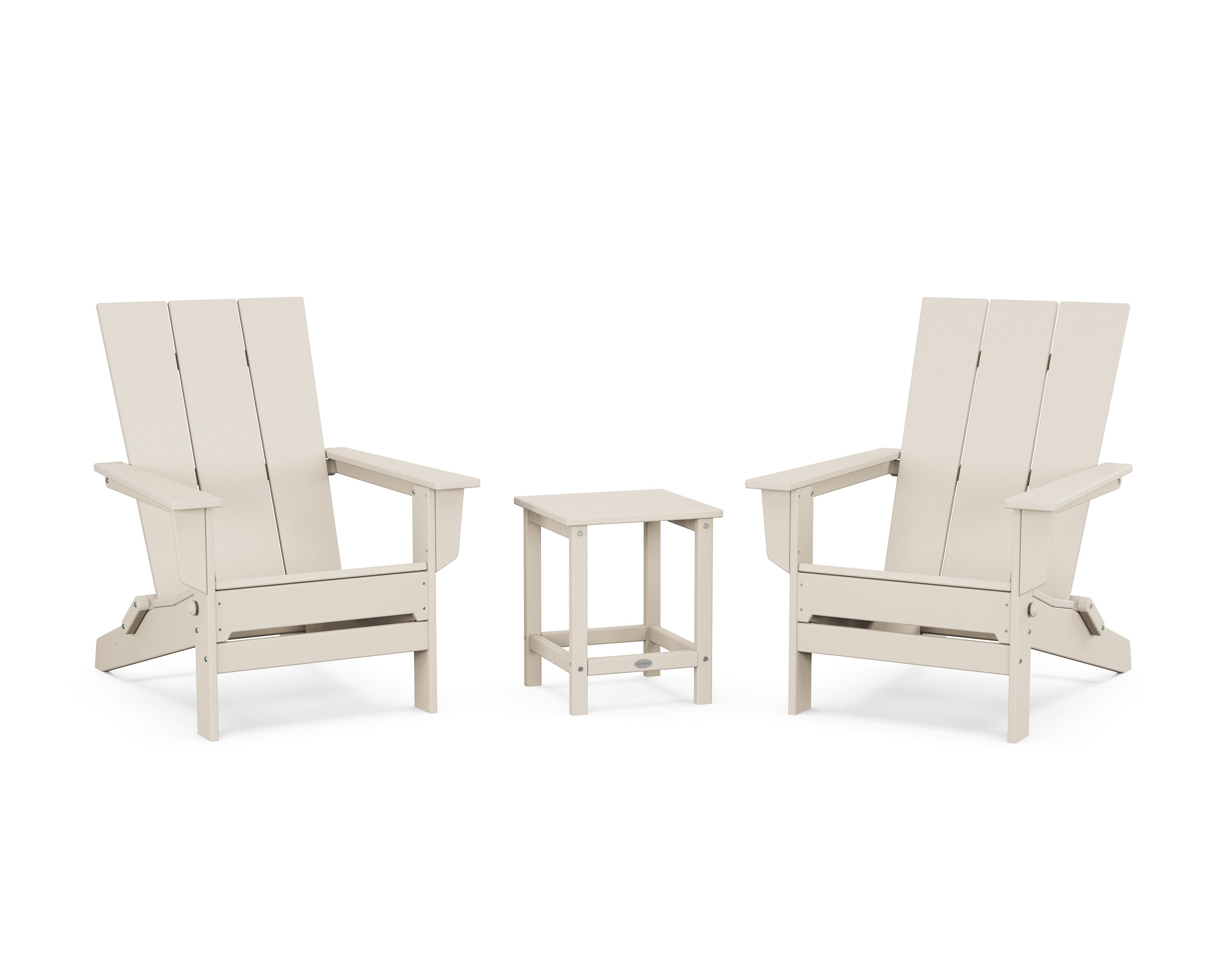 3-Piece Modern Studio Folding Adirondack Set in Sand