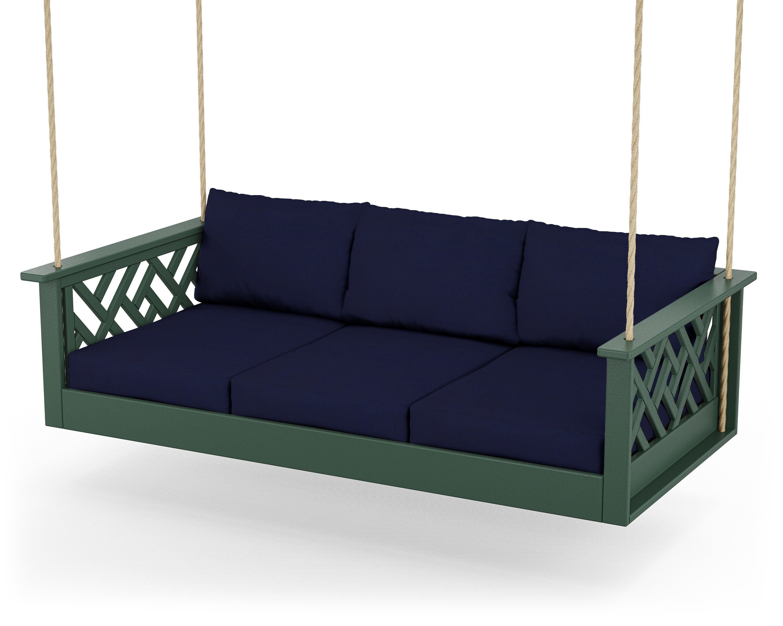 Chippendale Daybed Swing in Green / Navy