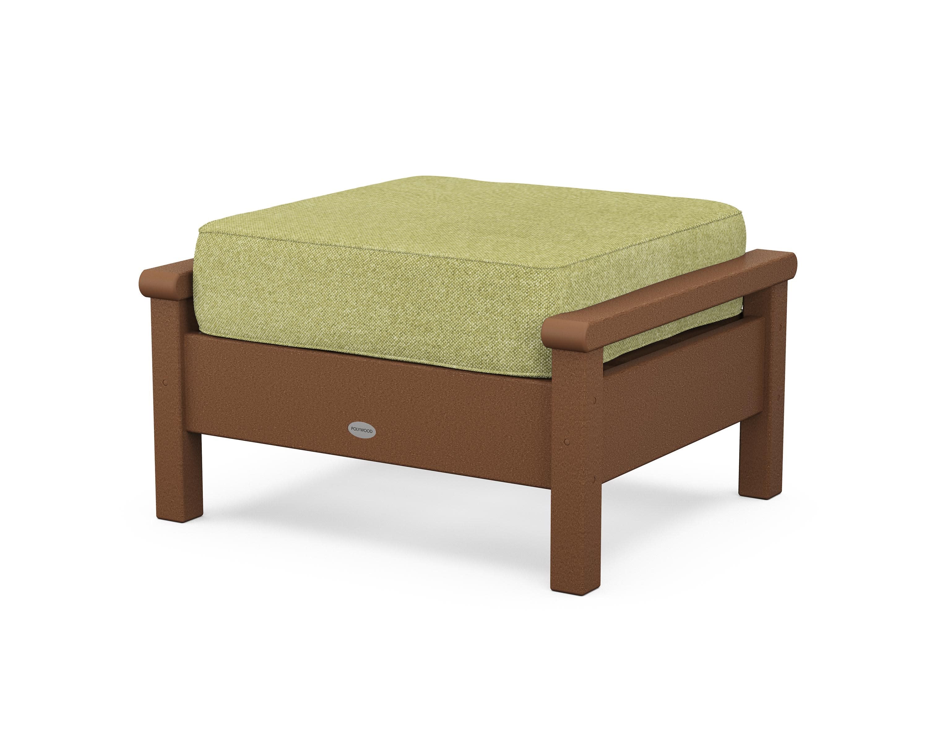 Harbour Deep Seating Ottoman in Teak / Chartreuse Boucle
