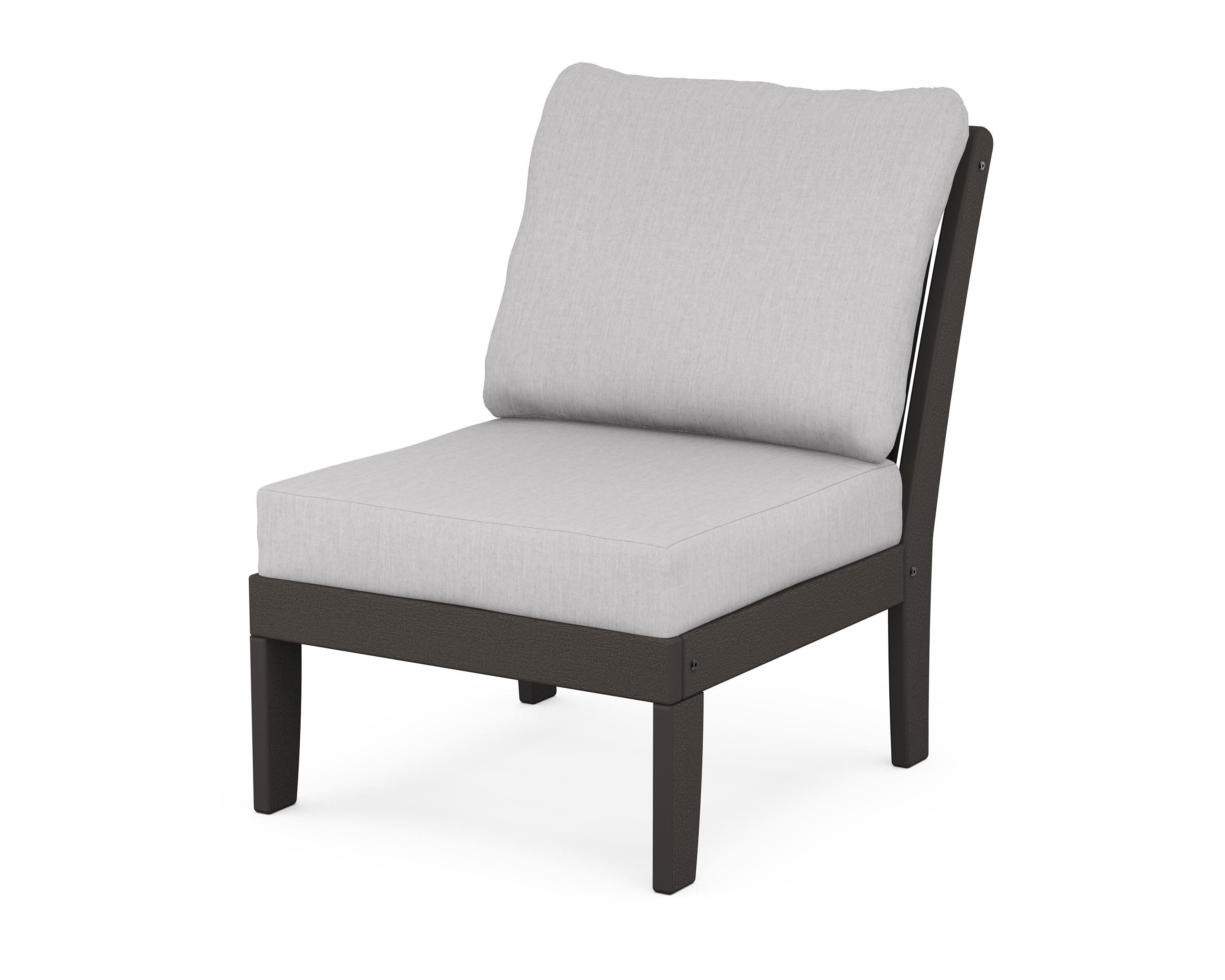Braxton Modular Armless Chair in Vintage Coffee / Granite