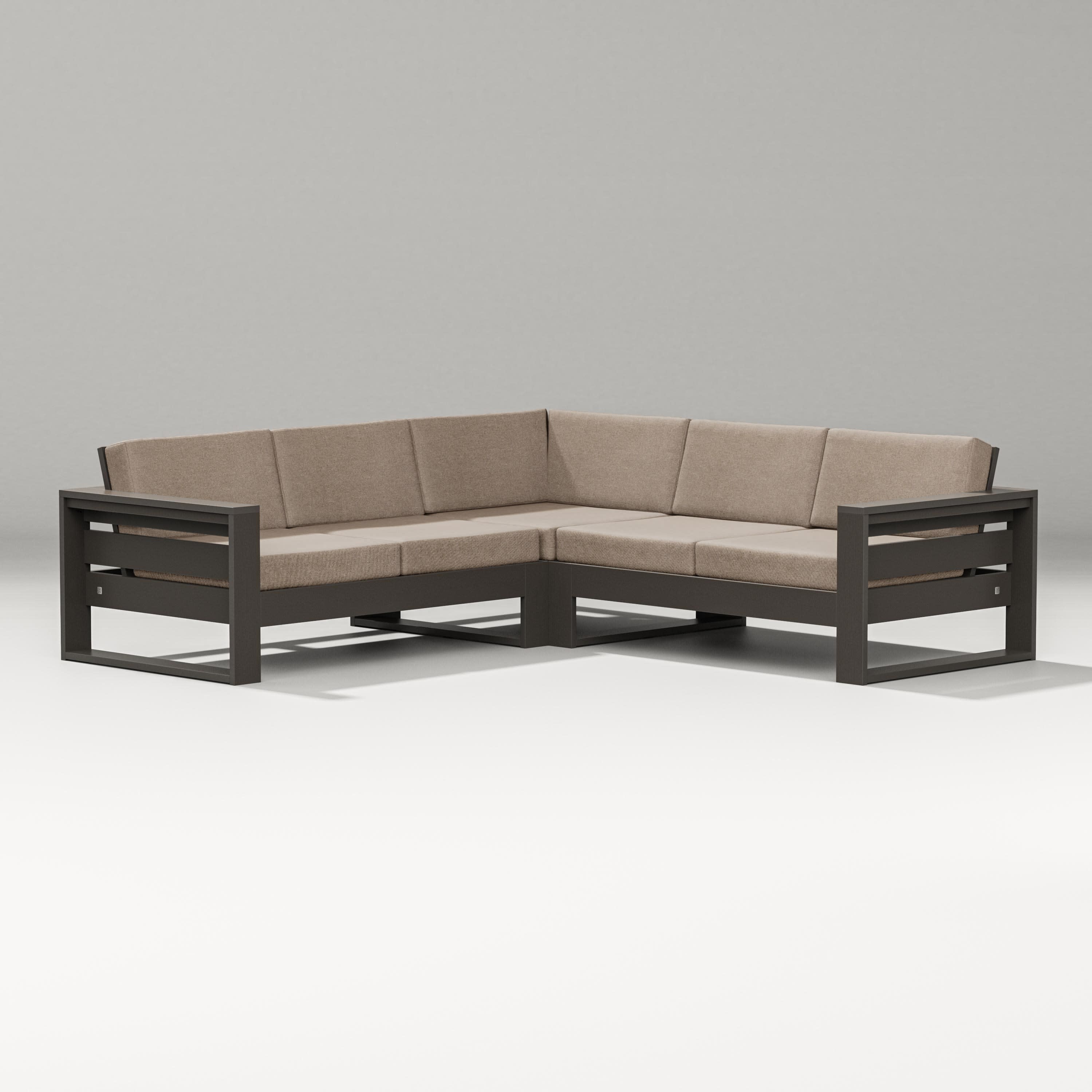 Latitude Corner Sectional in Vintage Coffee / Spiced Burlap
