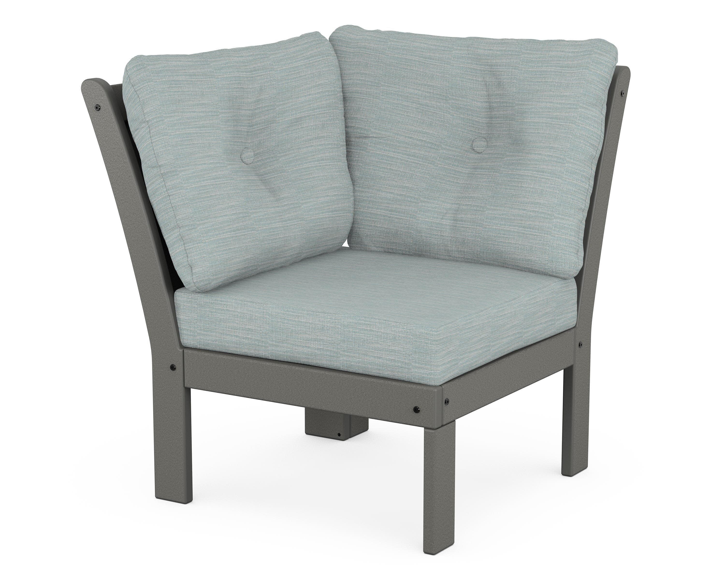 Vineyard Modular Corner Chair in Slate Grey / Soothe Mist