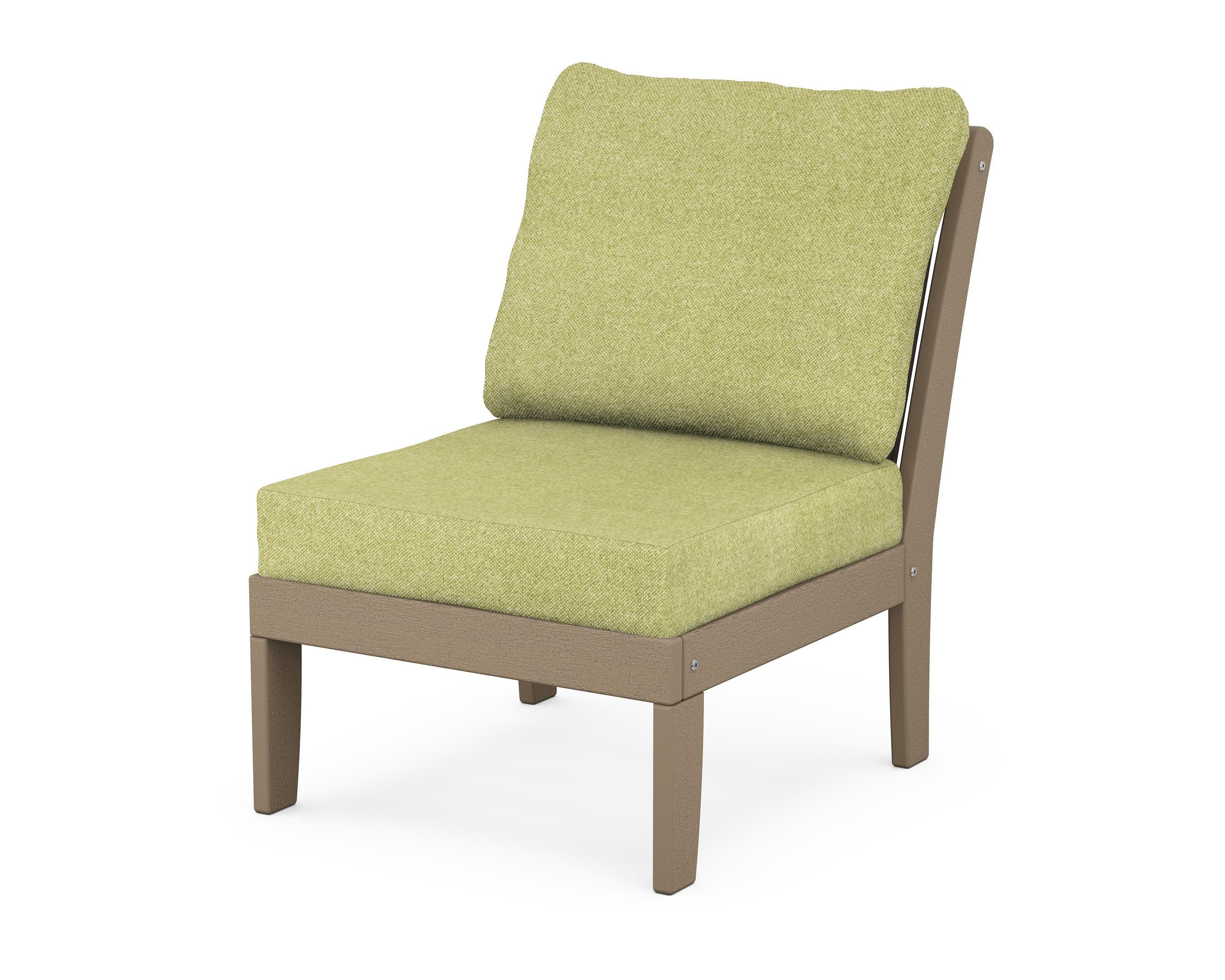 Braxton Modular Armless Chair in Vintage Sahara / Chartreuse Boucle