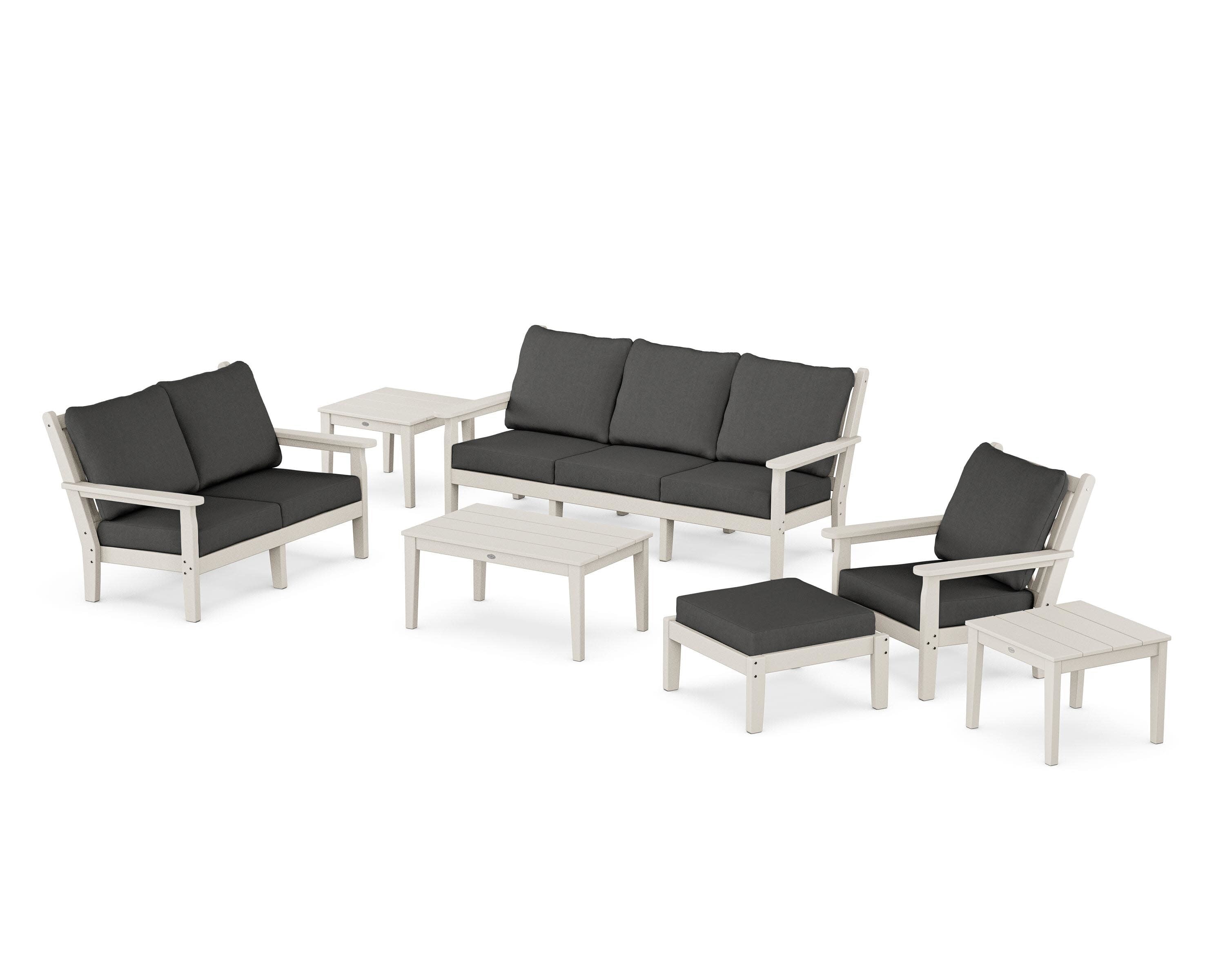 Chippendale 7-Piece Deep Seating Set in Sand / Spectrum Carbon