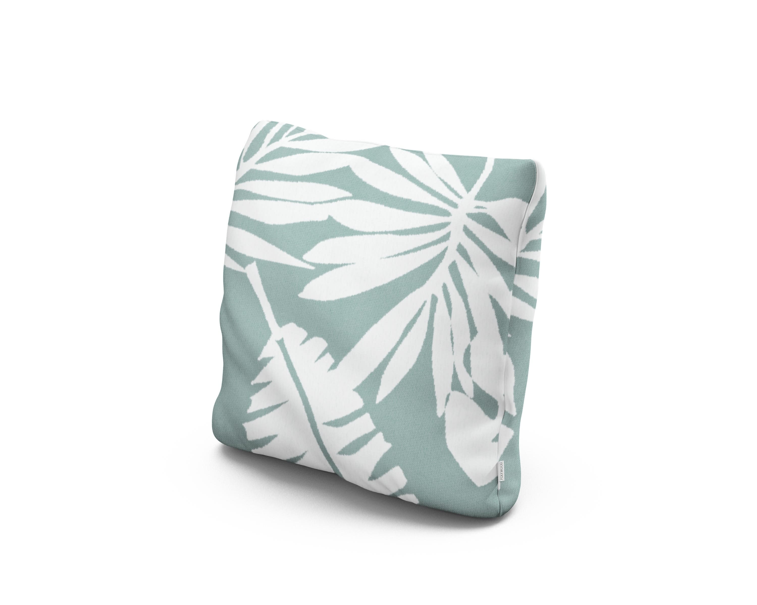 16" Outdoor Throw Pillow in Leaf Glacier Spa