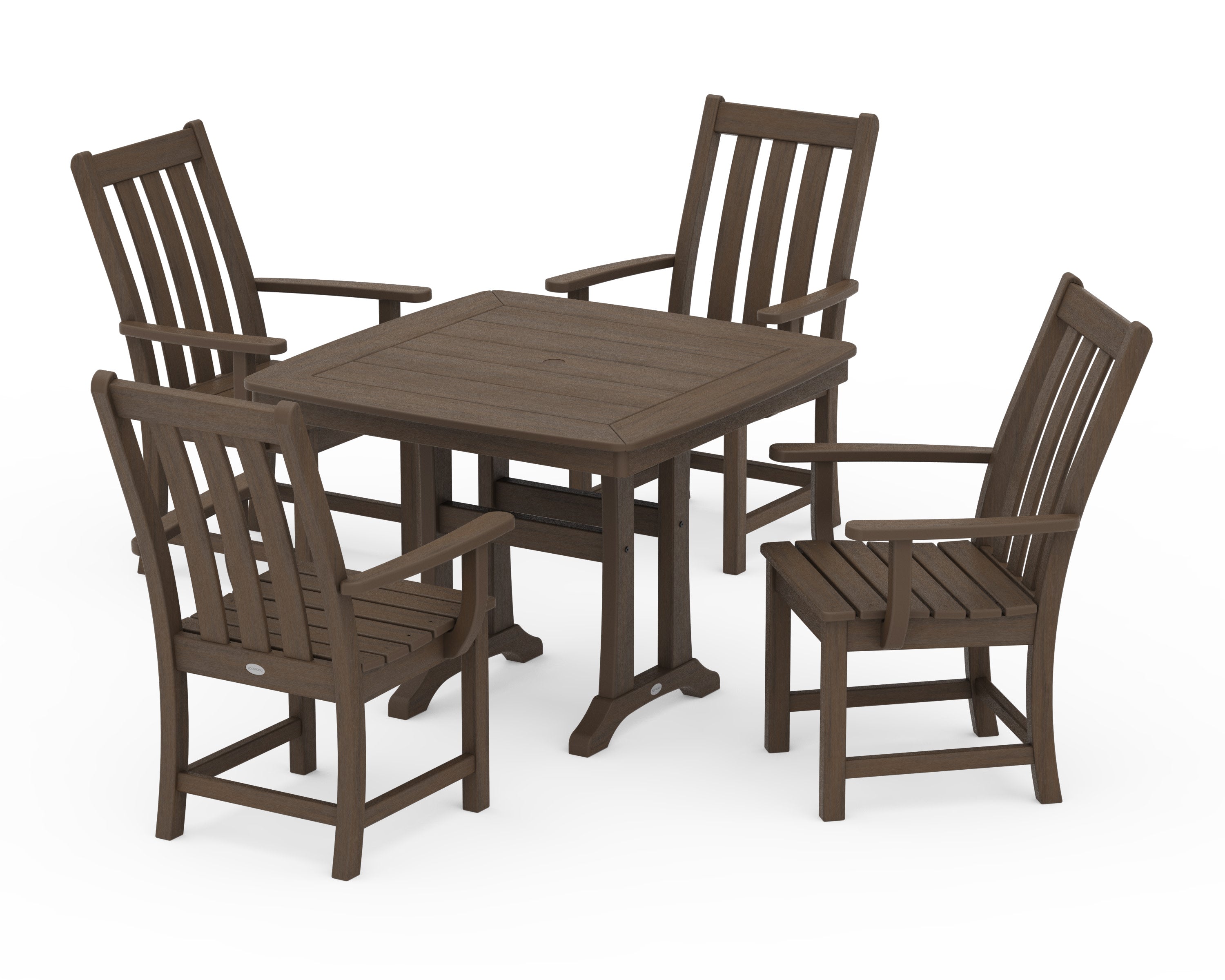 Vineyard 5-Piece Dining Set with Trestle Legs in Kona