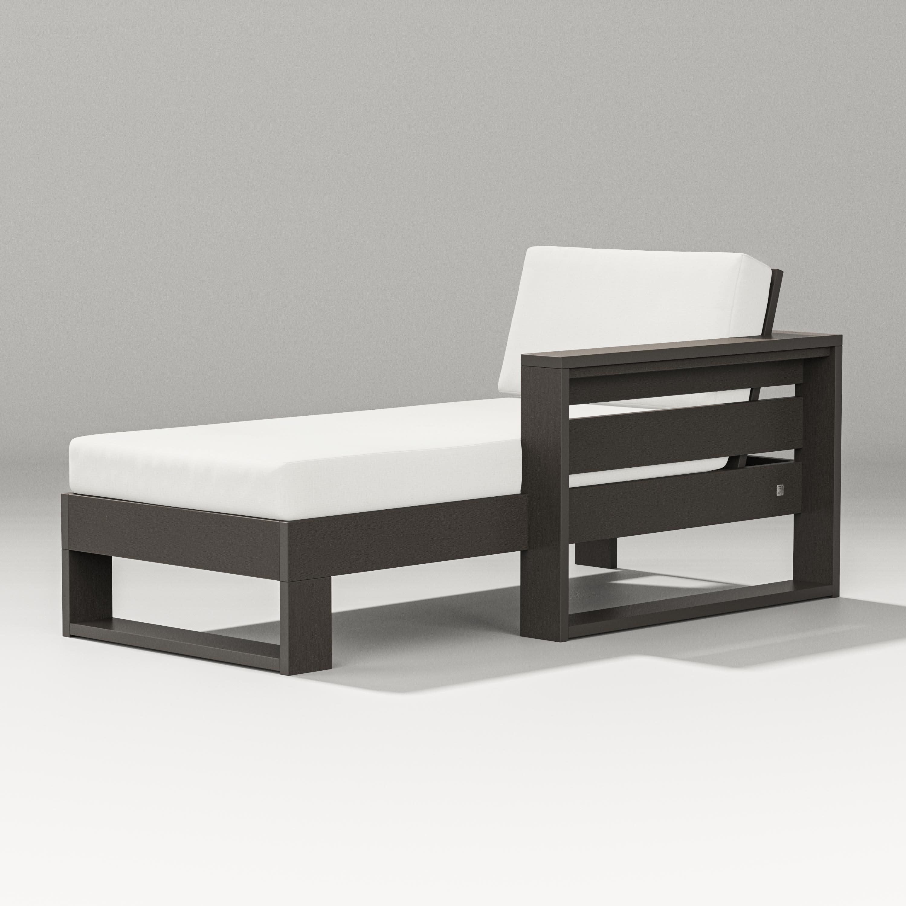 Latitude Modular Right Arm Chaise in Vintage Coffee / Natural Linen