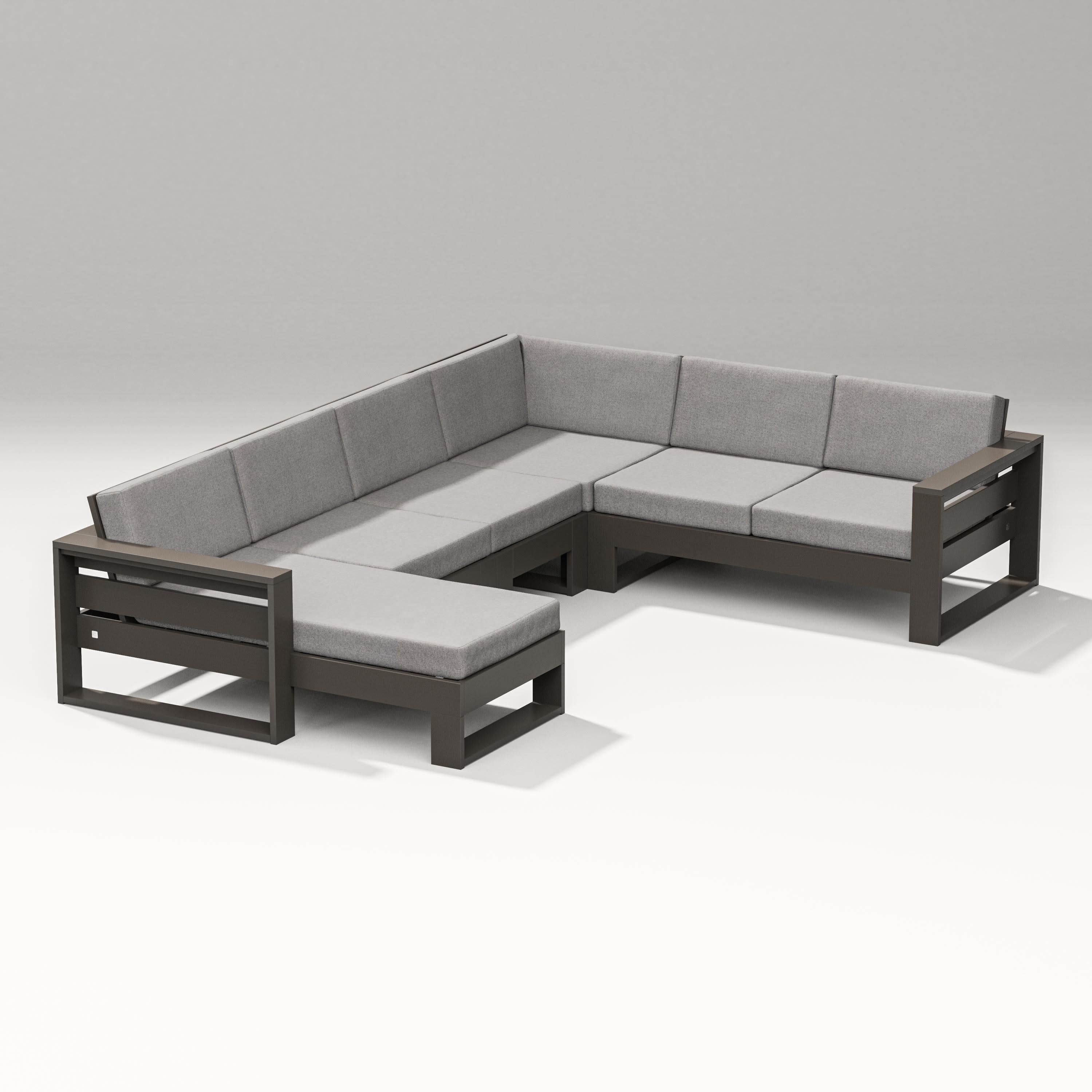 Latitude Corner Sectional with Left Chaise in Vintage Coffee / Grey Mist