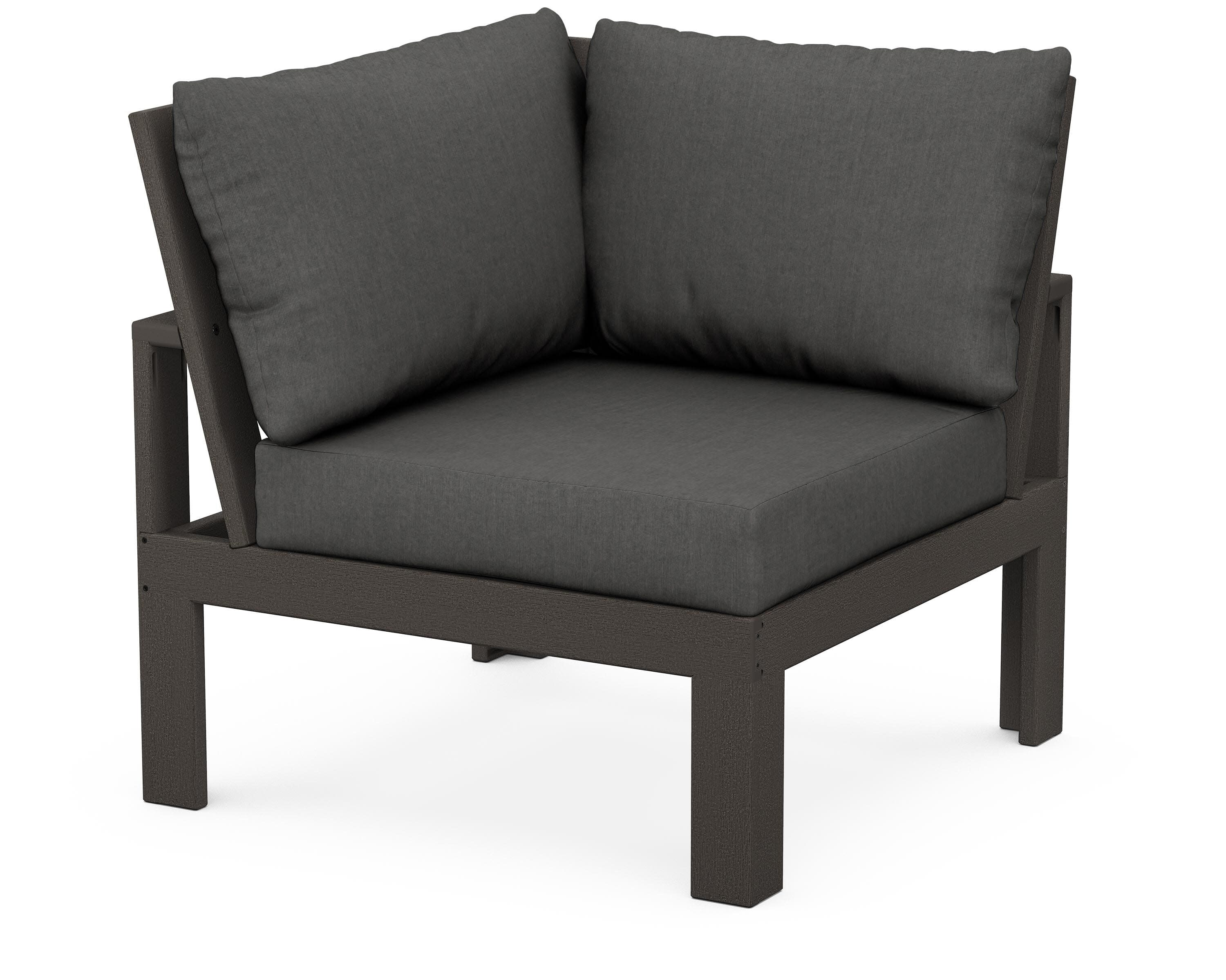 Modular Corner Chair in Vintage Coffee / Spectrum Carbon