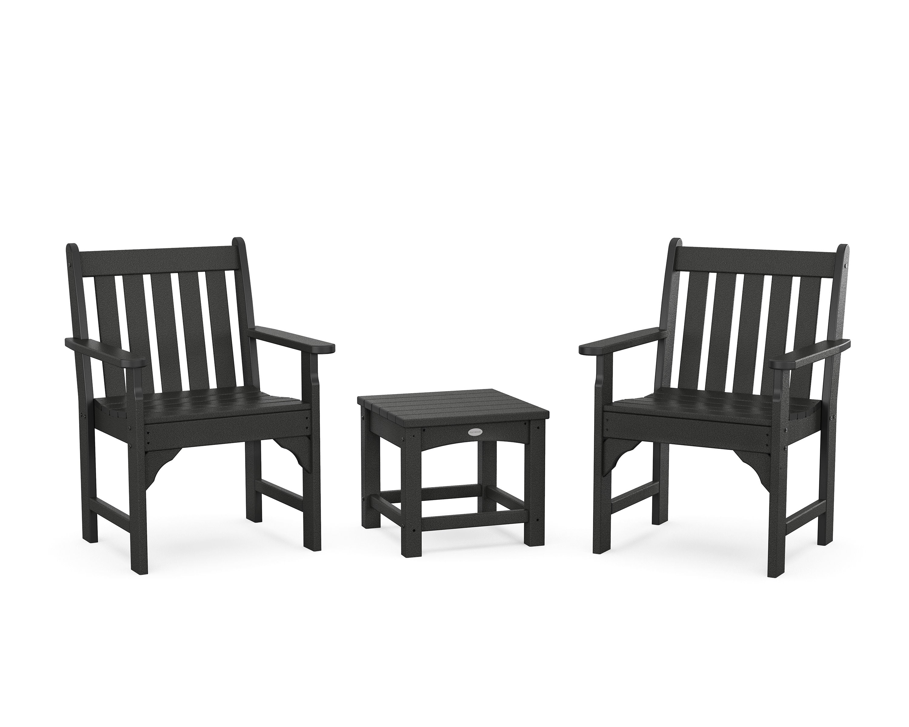 Vineyard 3-Piece Garden Chair Set in Black