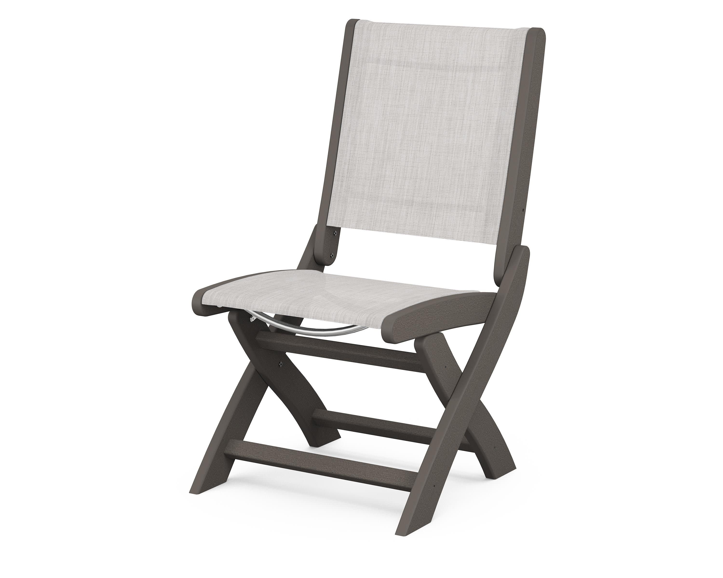 Coastal Folding Side Chair in Vintage Coffee / Parchment Sling