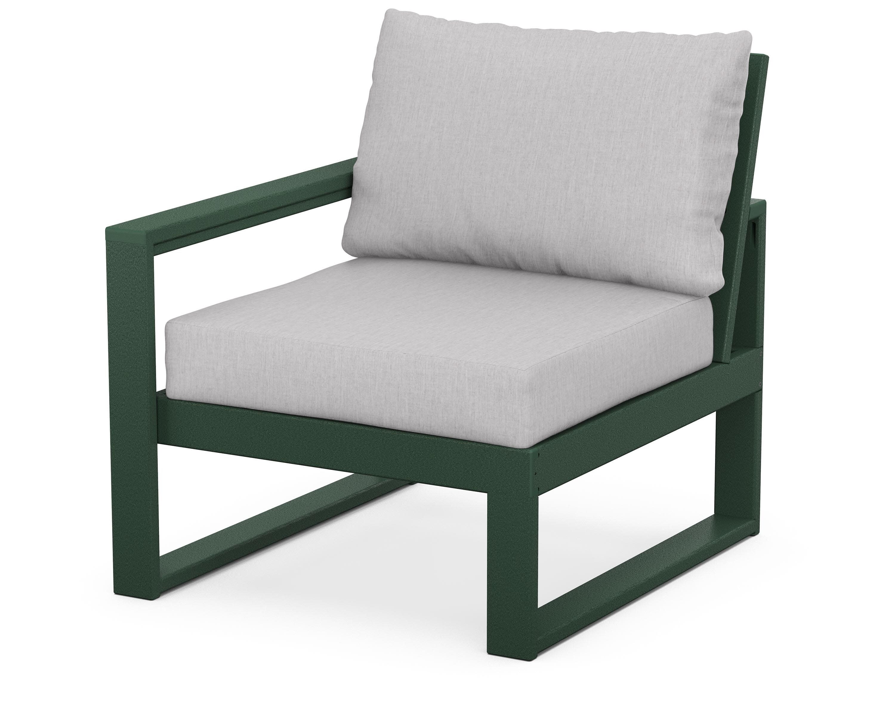 EDGE Modular Left Arm Chair in Green / Granite