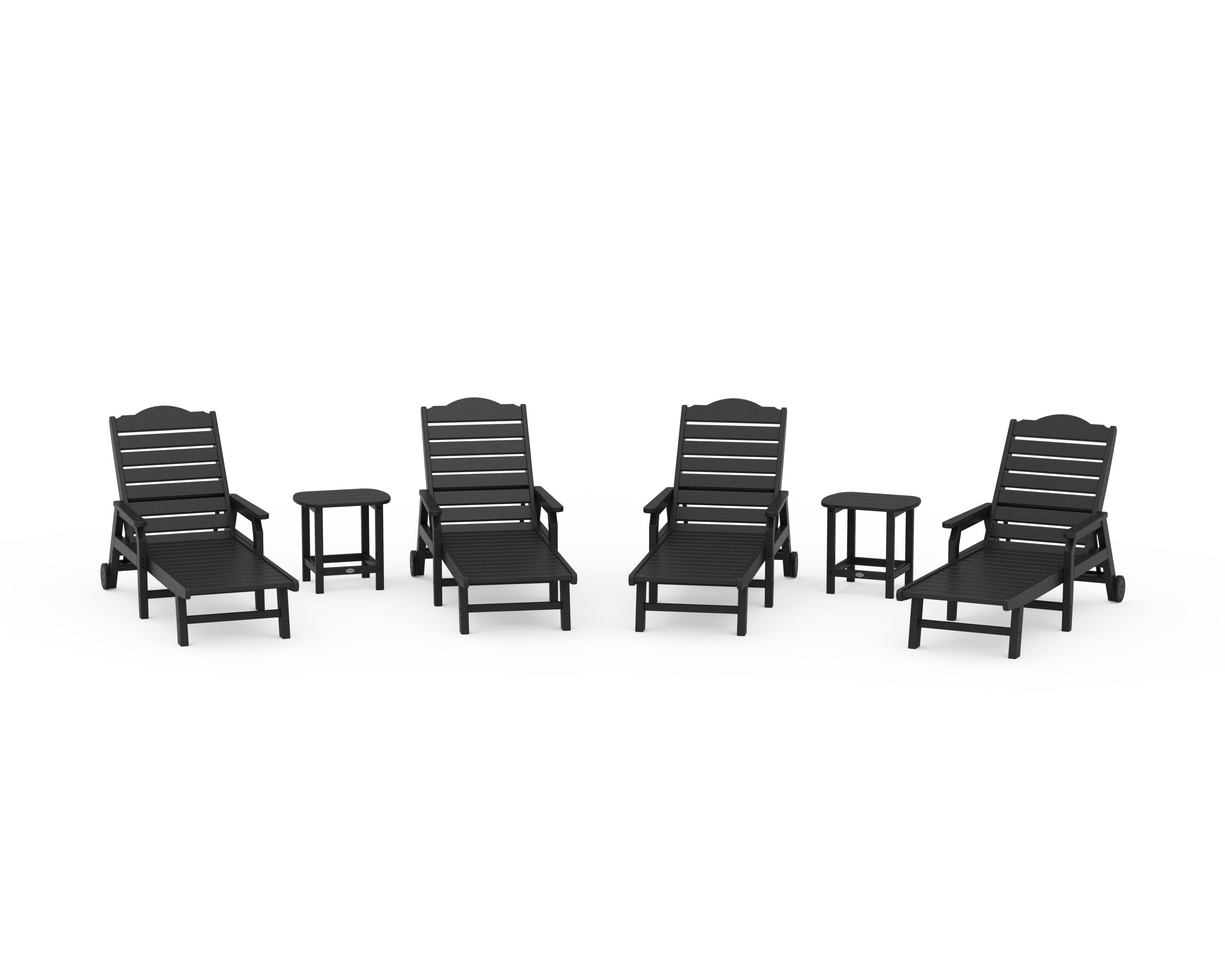 6-Piece Savannah Chaise Lounge Set in Black