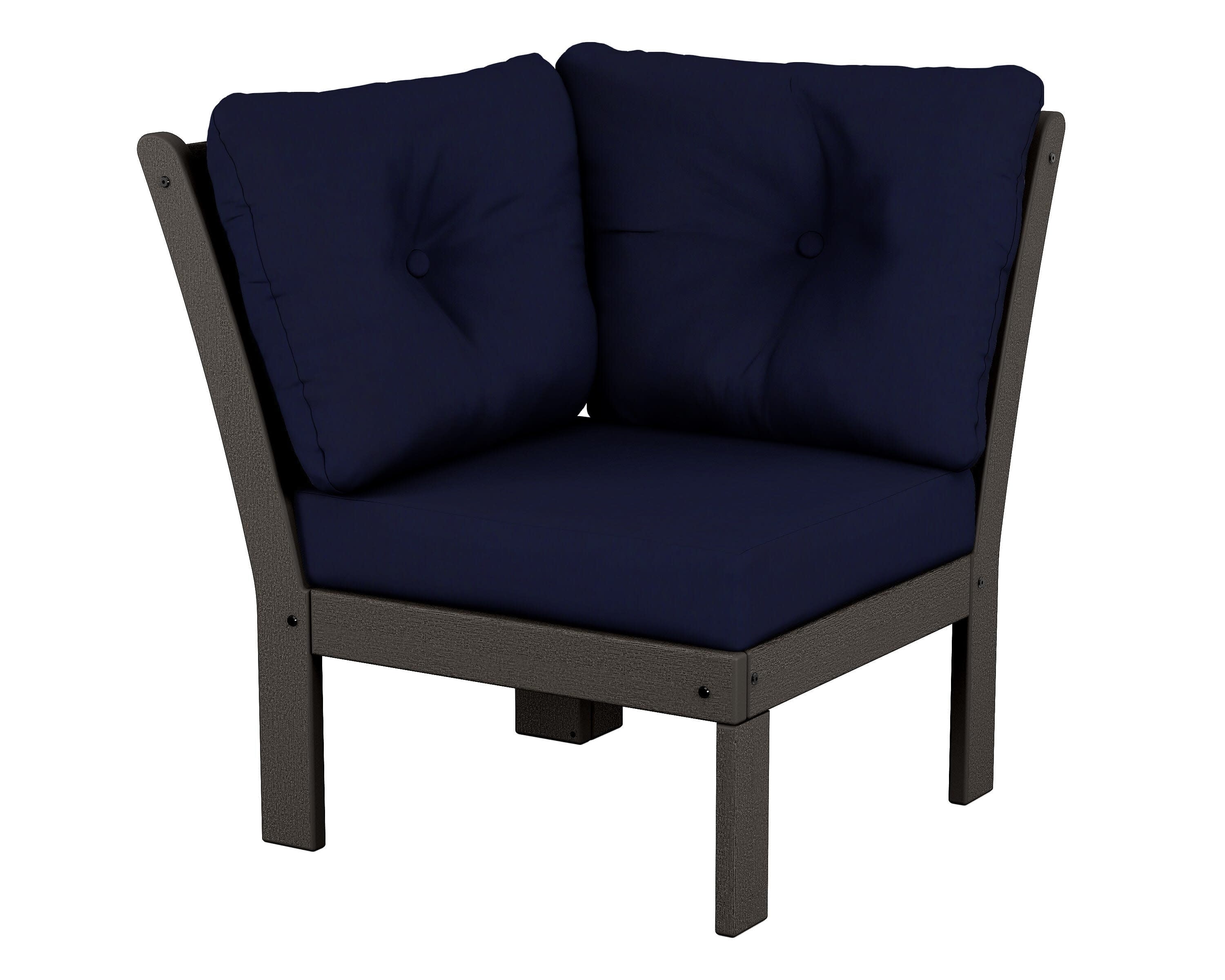 Vineyard Modular Corner Chair in Vintage Coffee / Navy