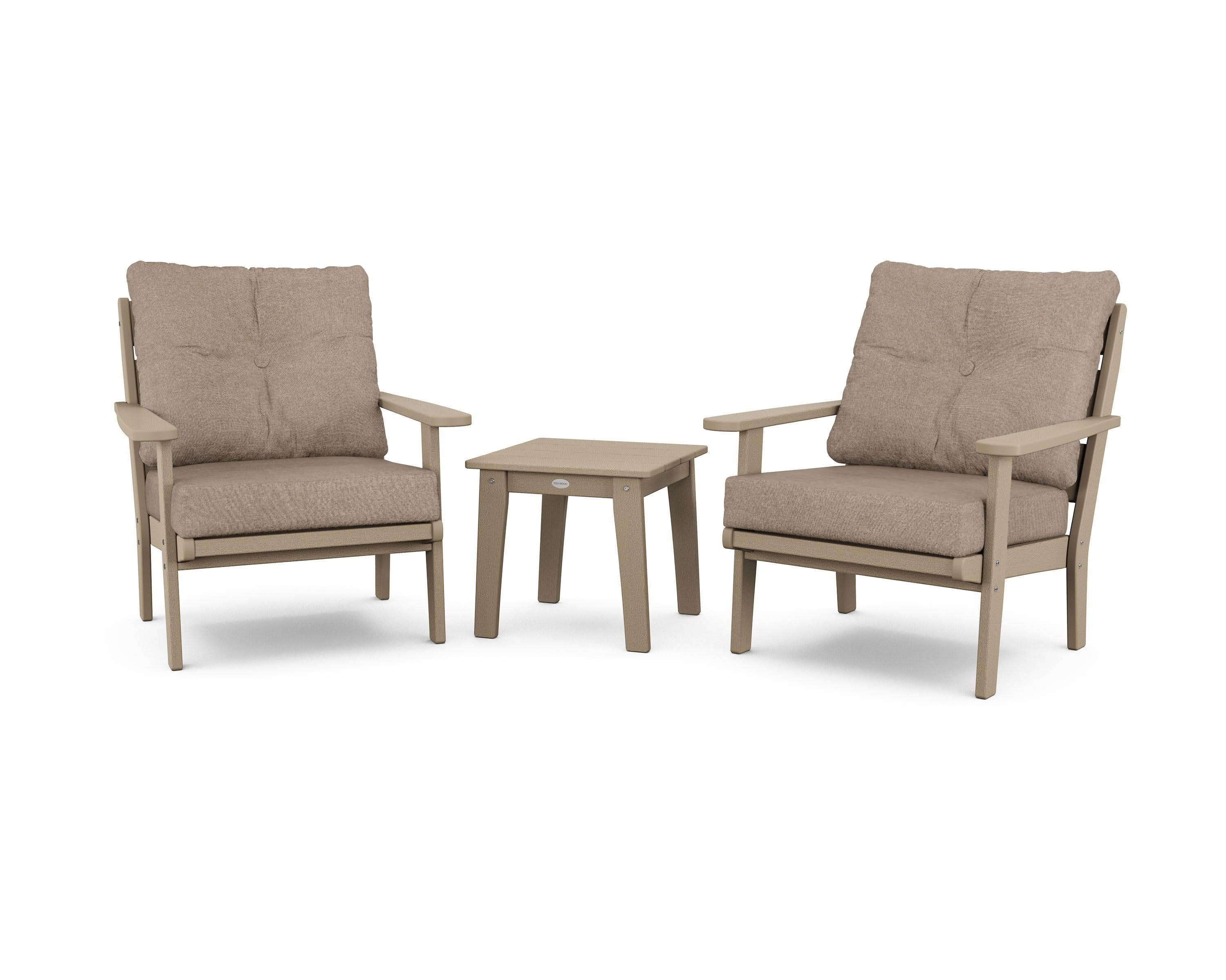 Lakeside 3-Piece Deep Seating Chair Set in Vintage Sahara / Spiced Burlap