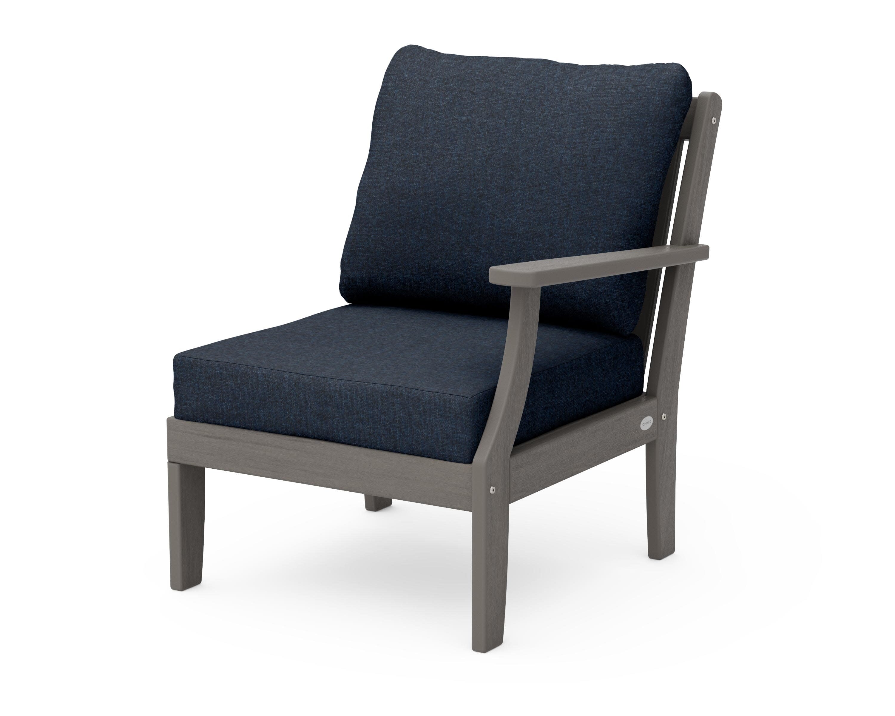 Braxton Modular Right Arm Chair in Driftwood / Marine Indigo