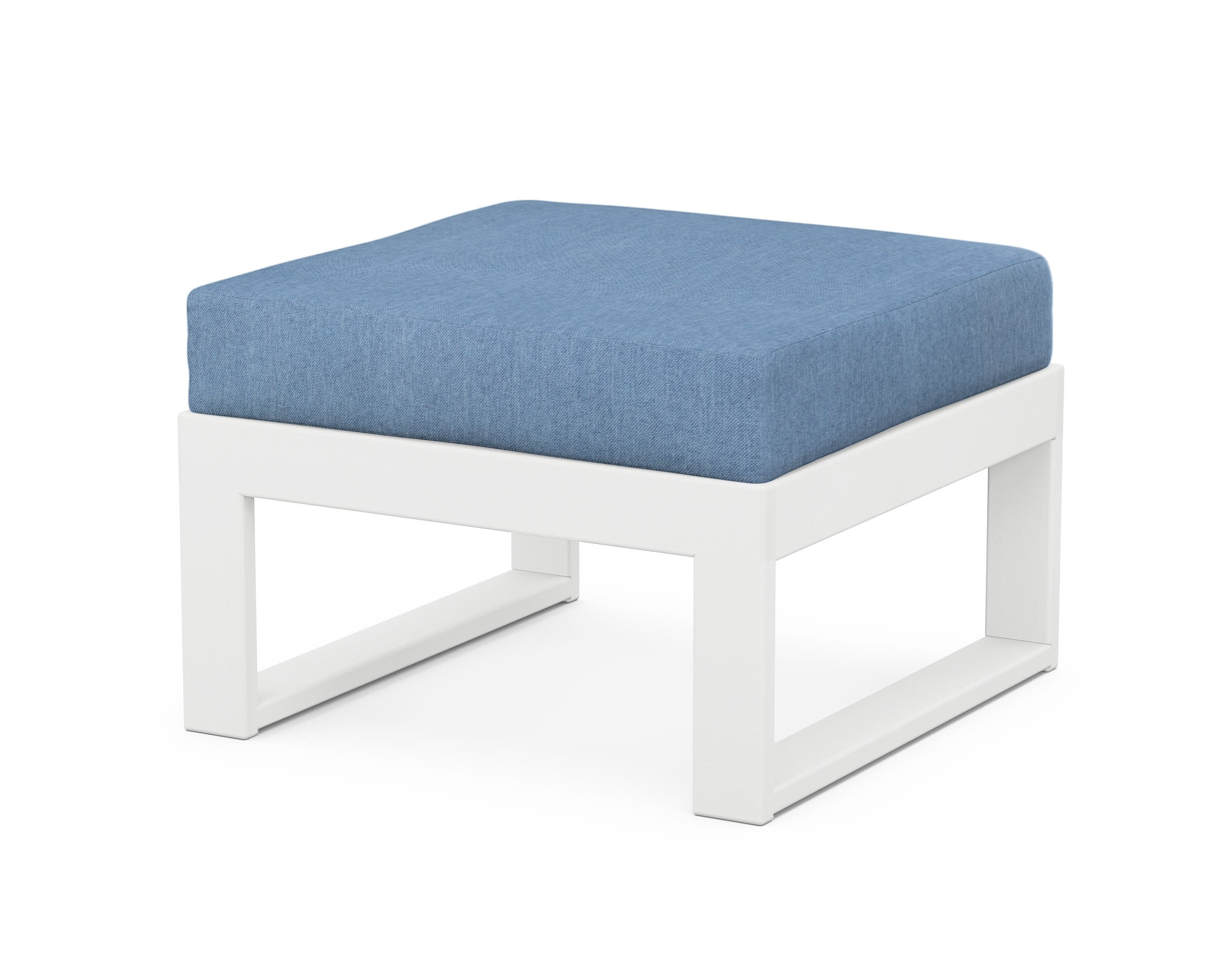 Modular Ottoman - Modern in White / Sky Blue