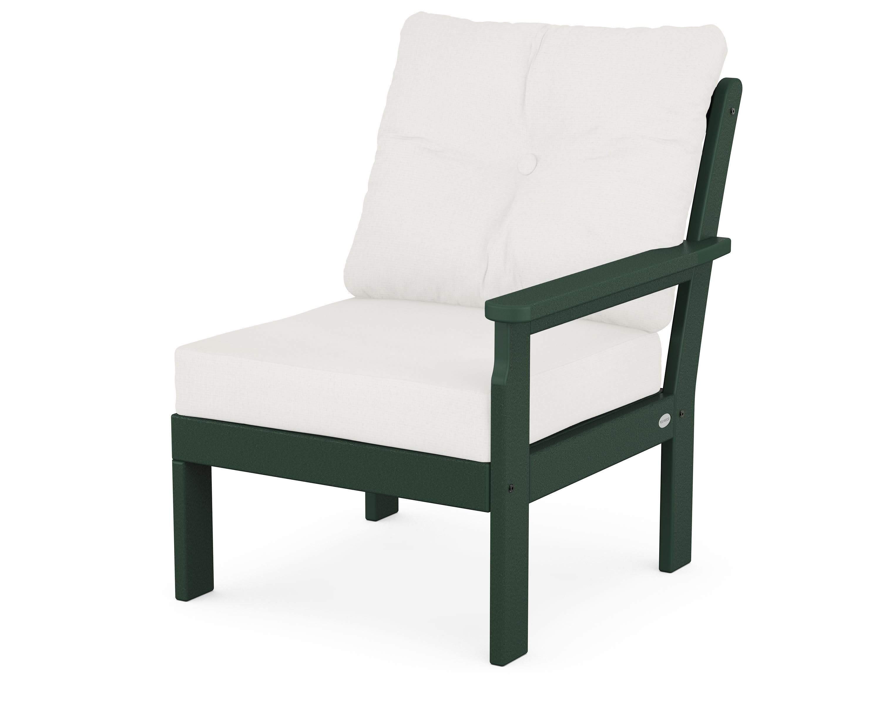 Vineyard Modular Right Arm Chair in Green / Natural Linen
