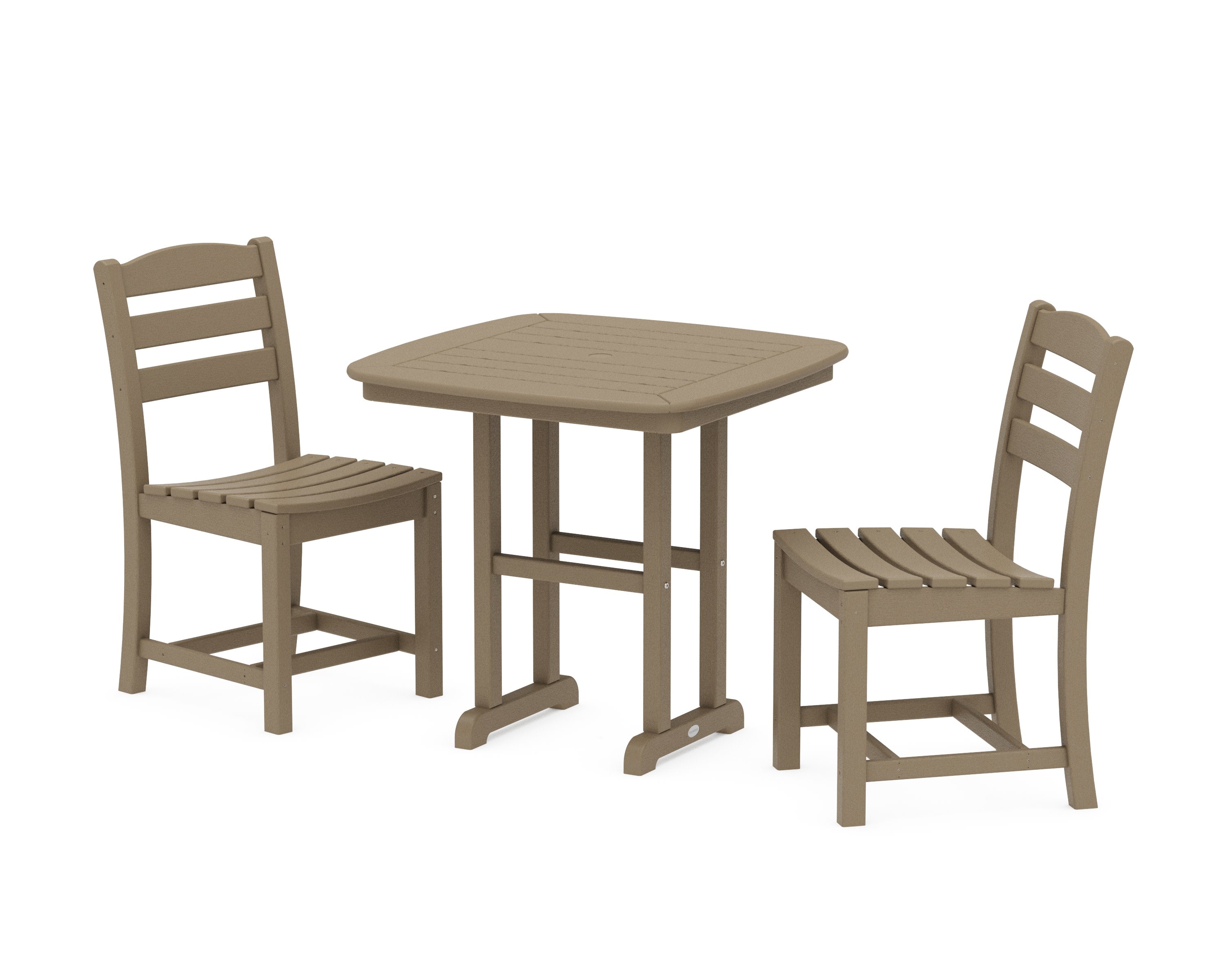La Casa Caf Side Chair 3-Piece Dining Set in Vintage Sahara