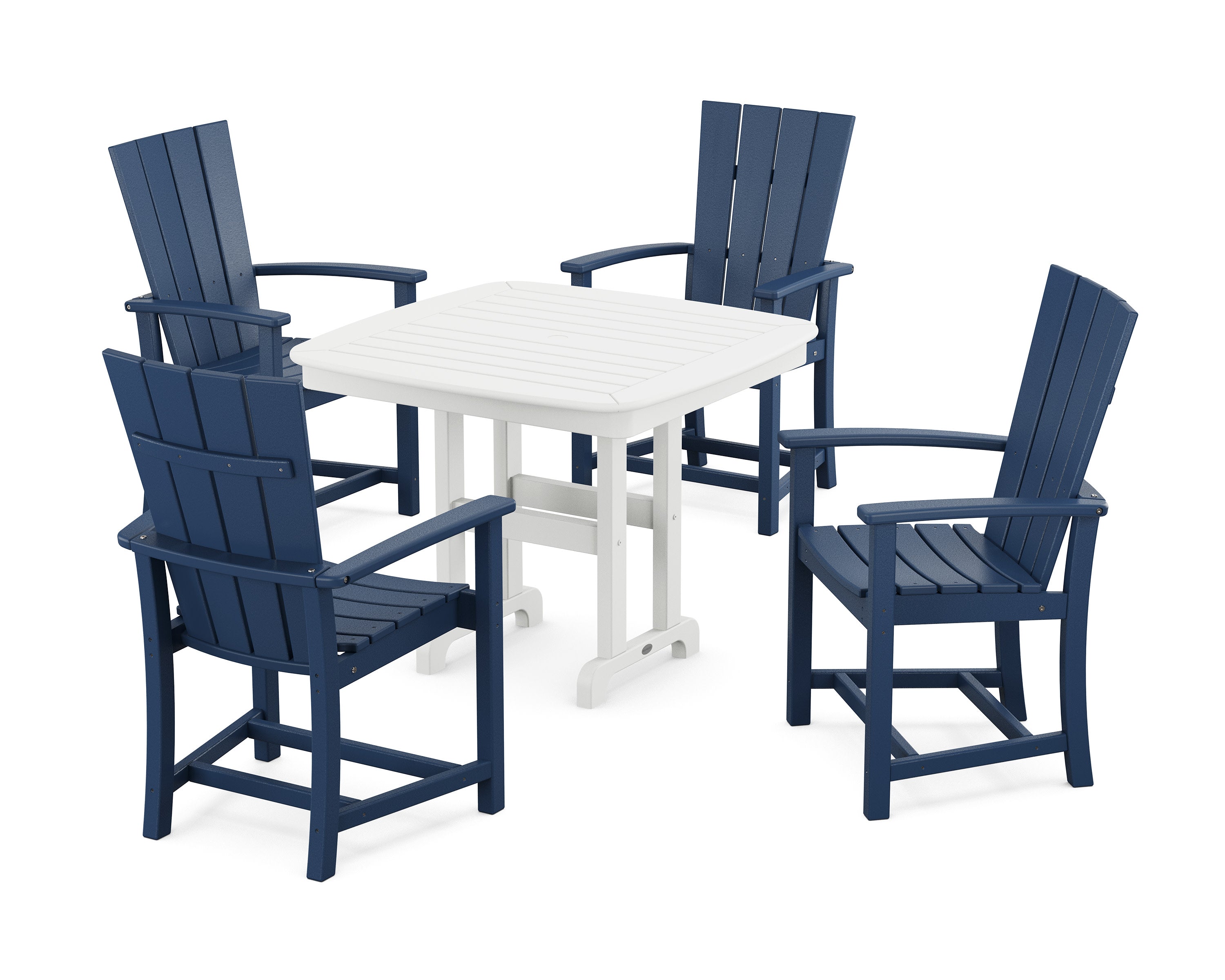 Quattro 5-Piece Dining Set in Navy / White