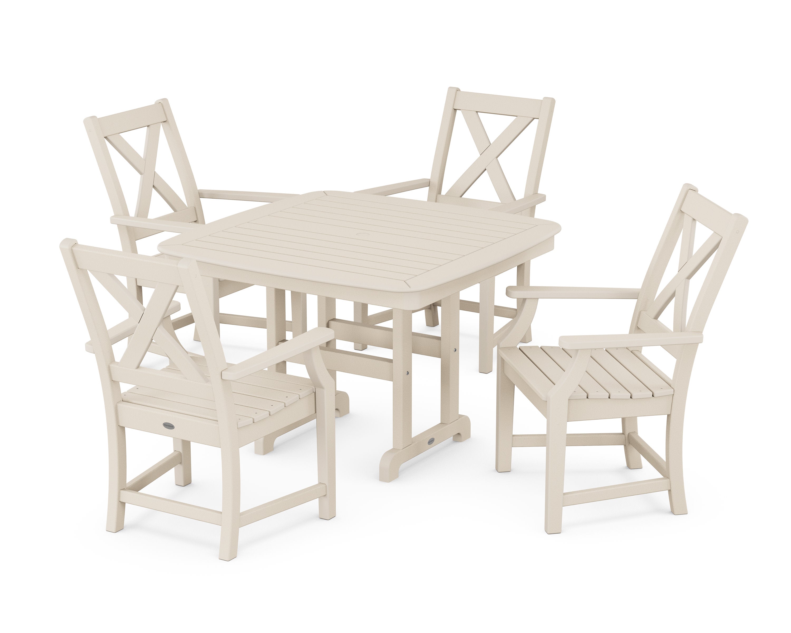 Braxton 5-Piece Dining Set with Trestle Legs in Sand