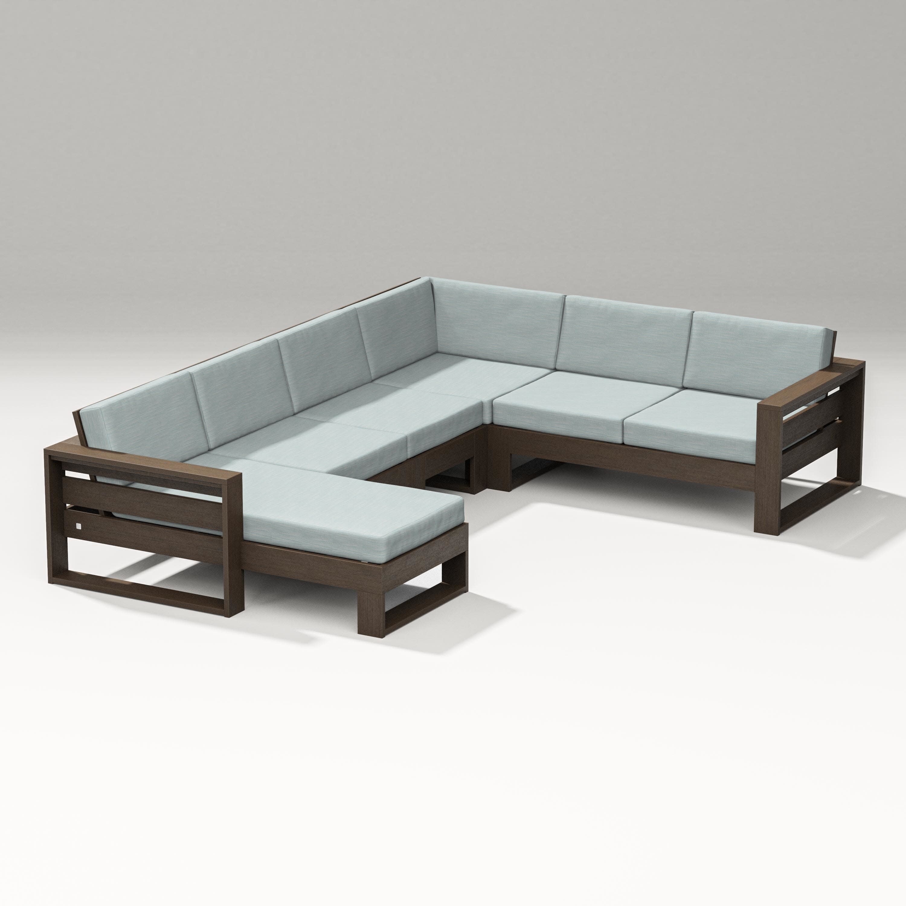 Latitude Corner Sectional with Left Chaise in Kona / Soothe Mist