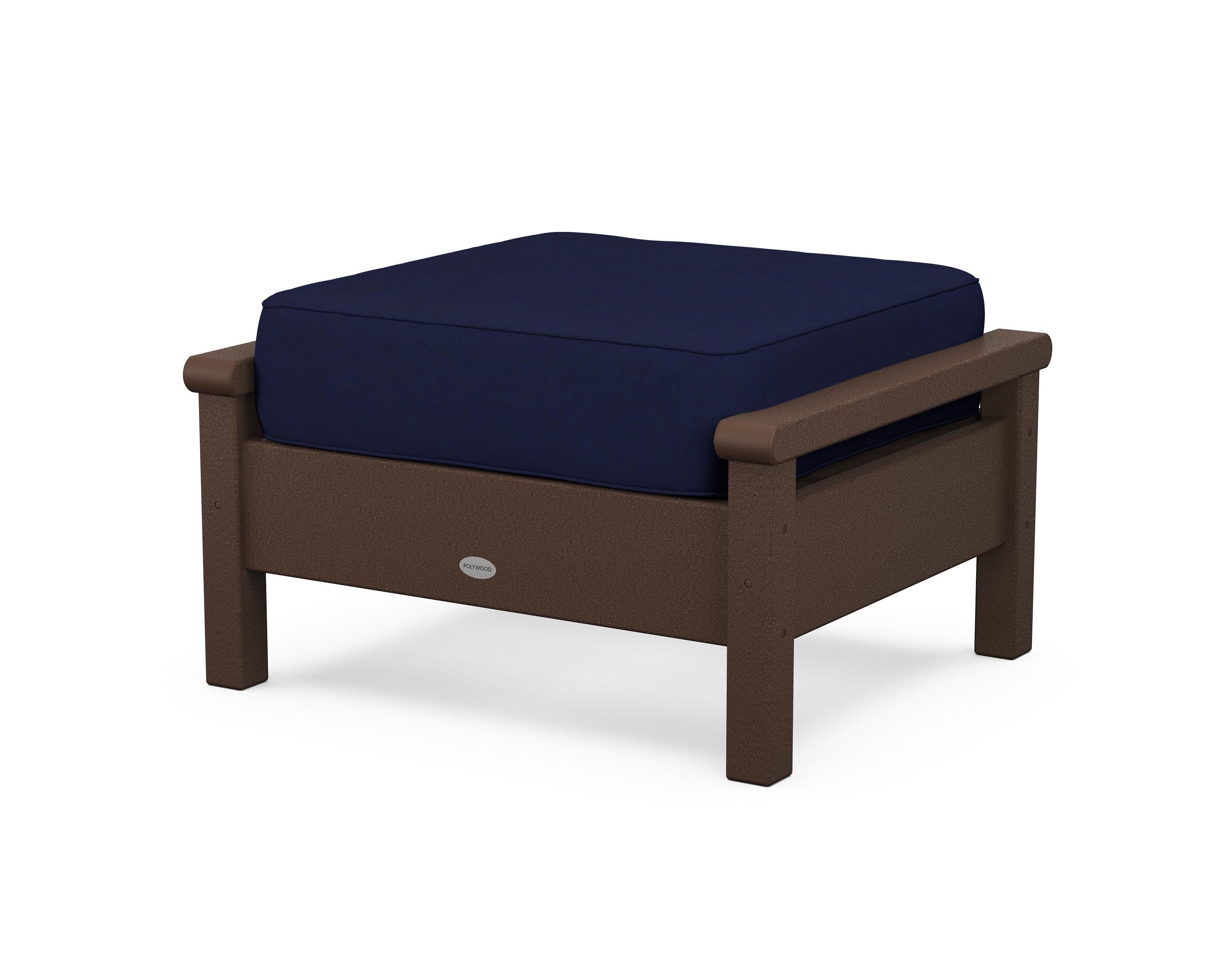 Harbour Deep Seating Ottoman in Mahogany / Navy