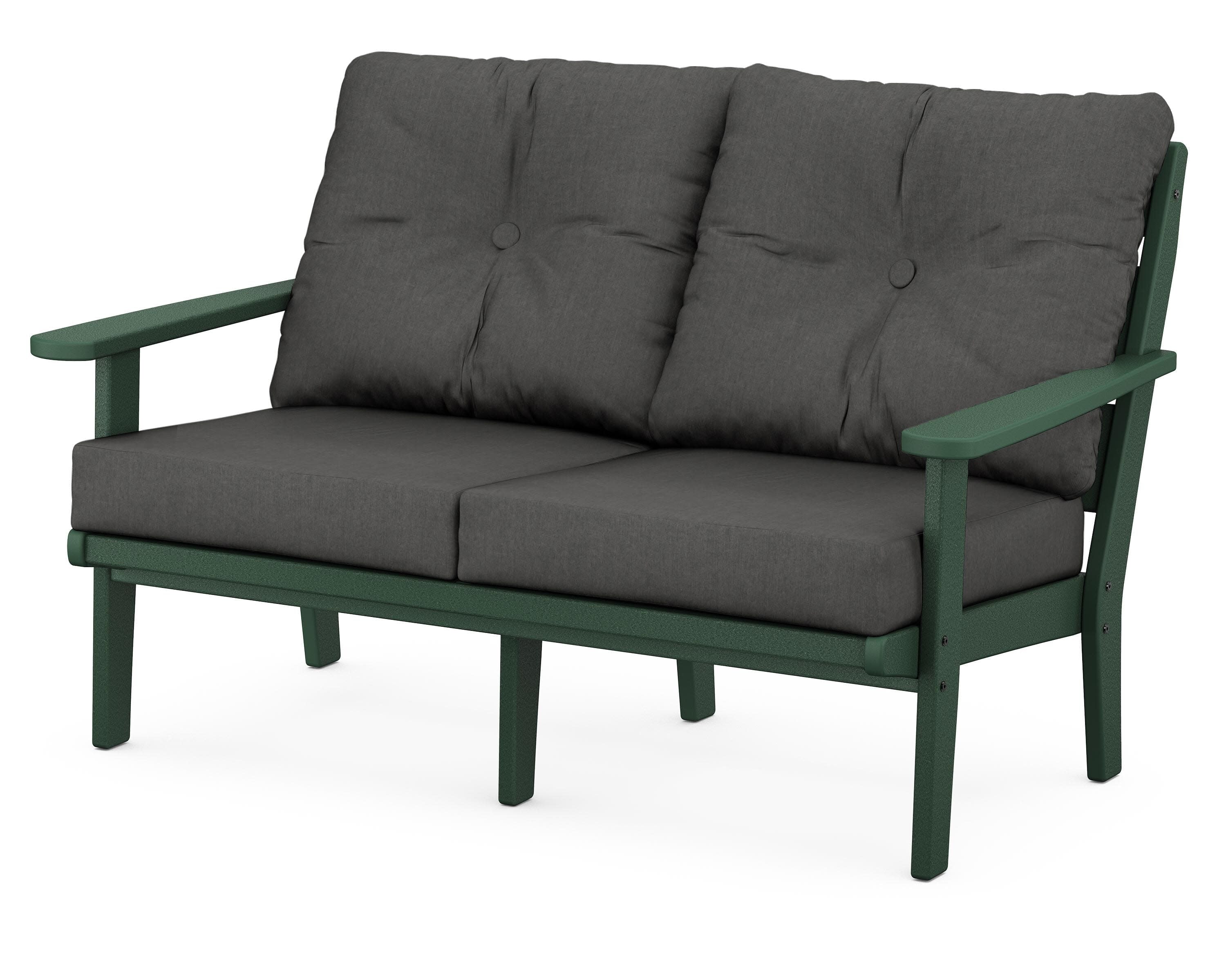 Lakeside Deep Seating Loveseat in Green / Spectrum Carbon