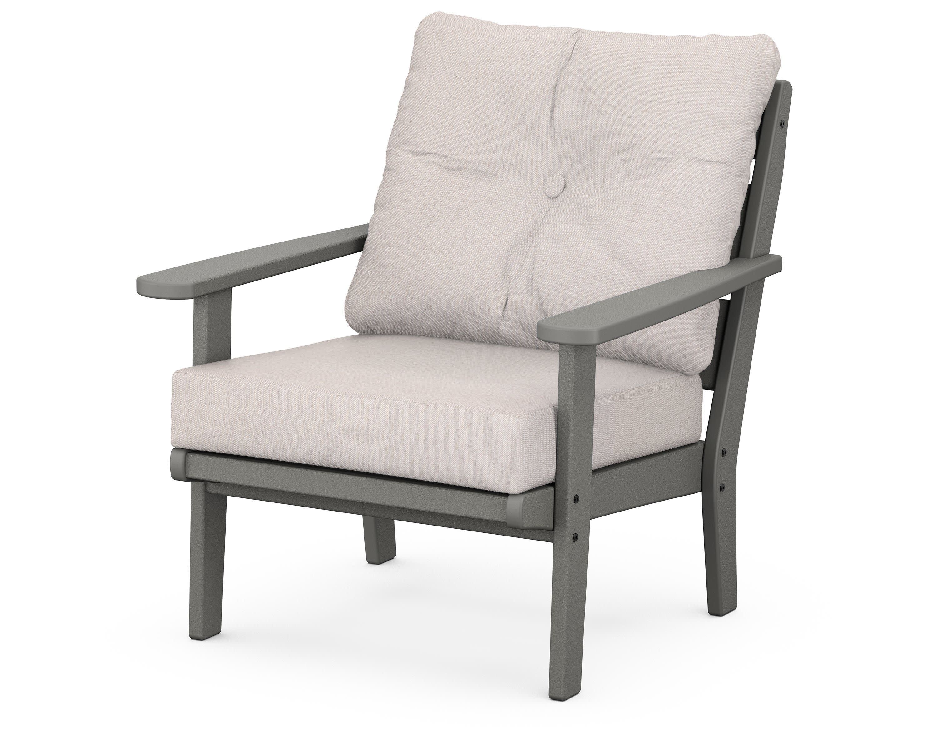 Lakeside Deep Seating Chair in Slate Grey / Dune Burlap