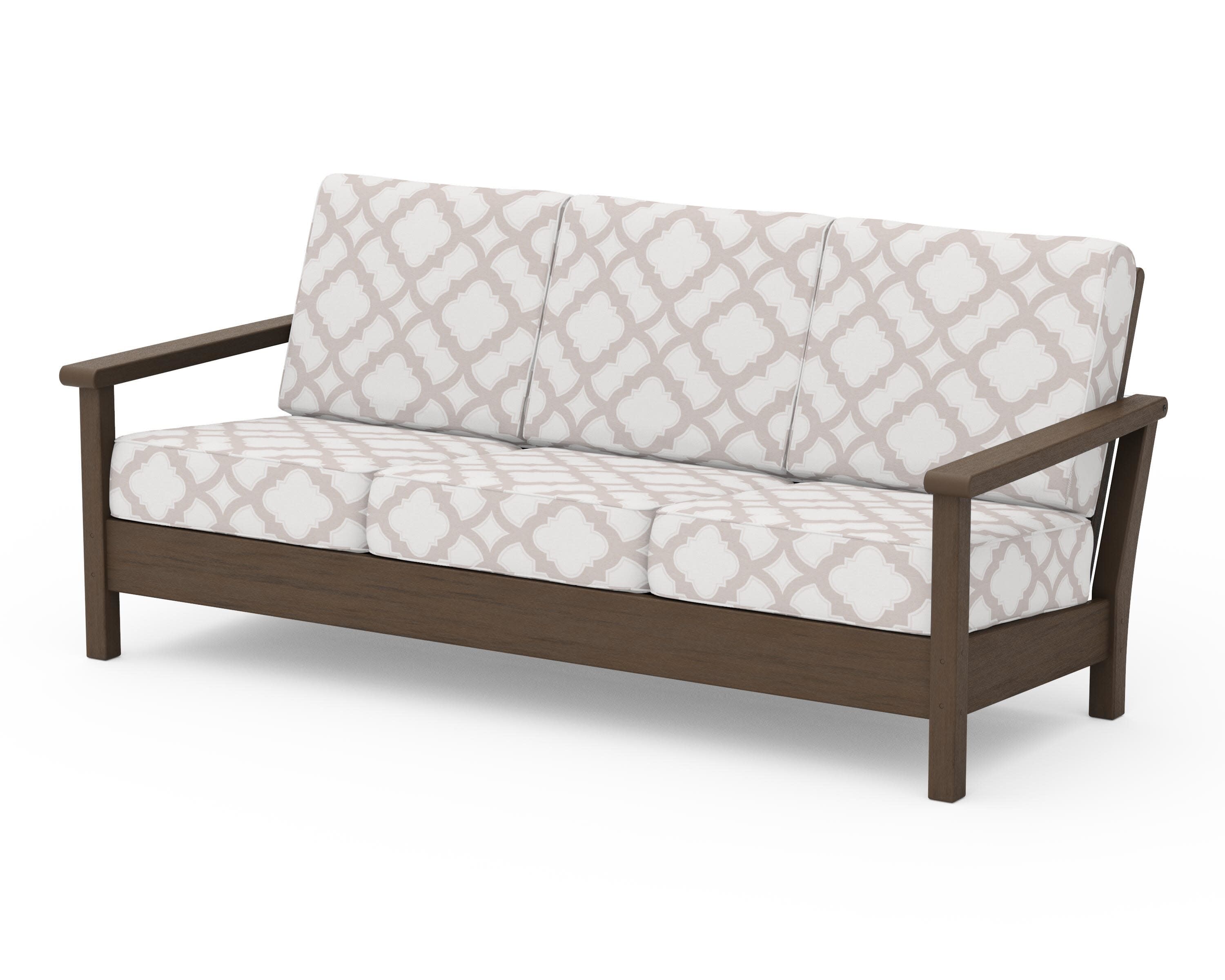 Harbour Deep Seating Sofa in Kona / Trellis Dune Burlap