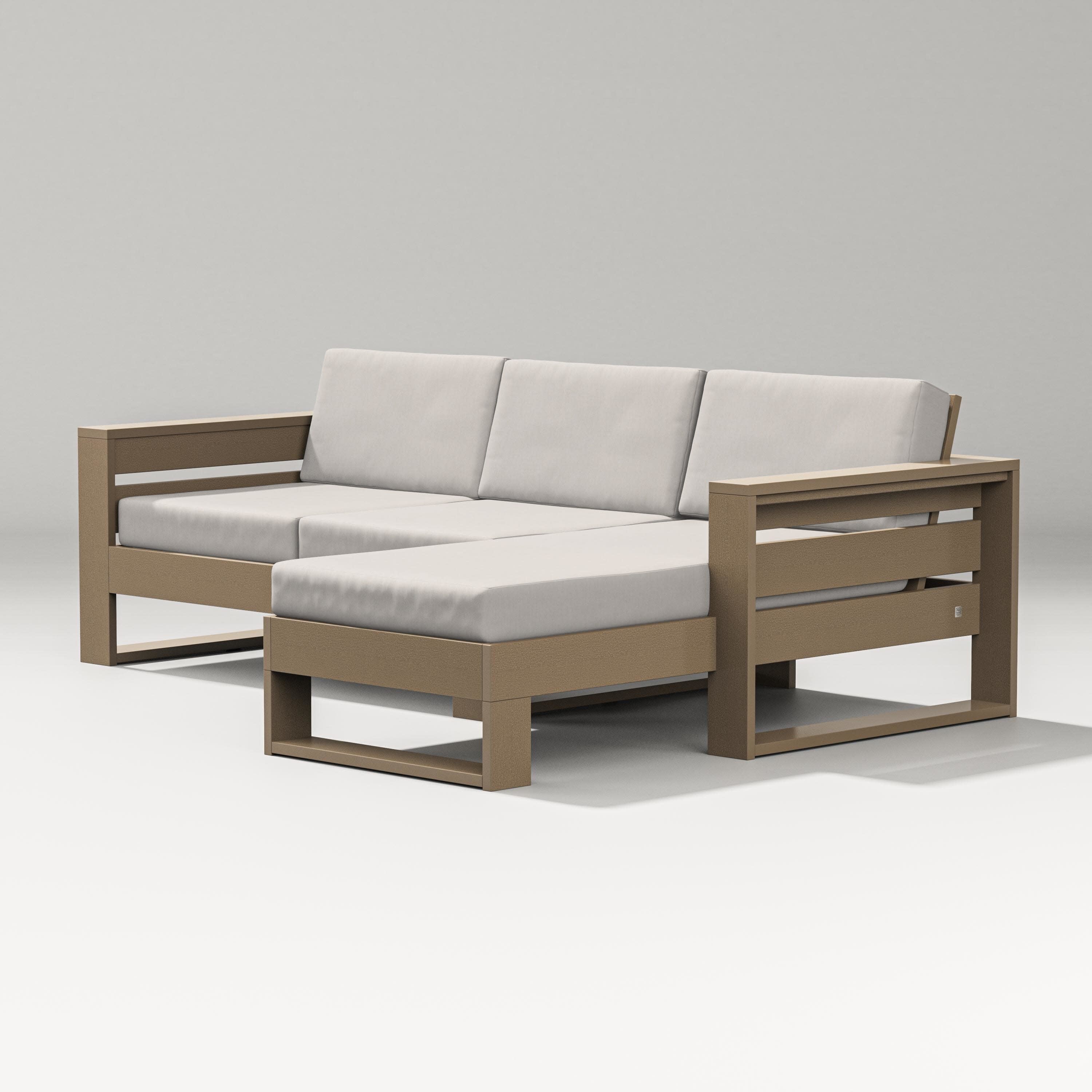 Latitude Right Chaise Sectional in Vintage Sahara / Cast Ash