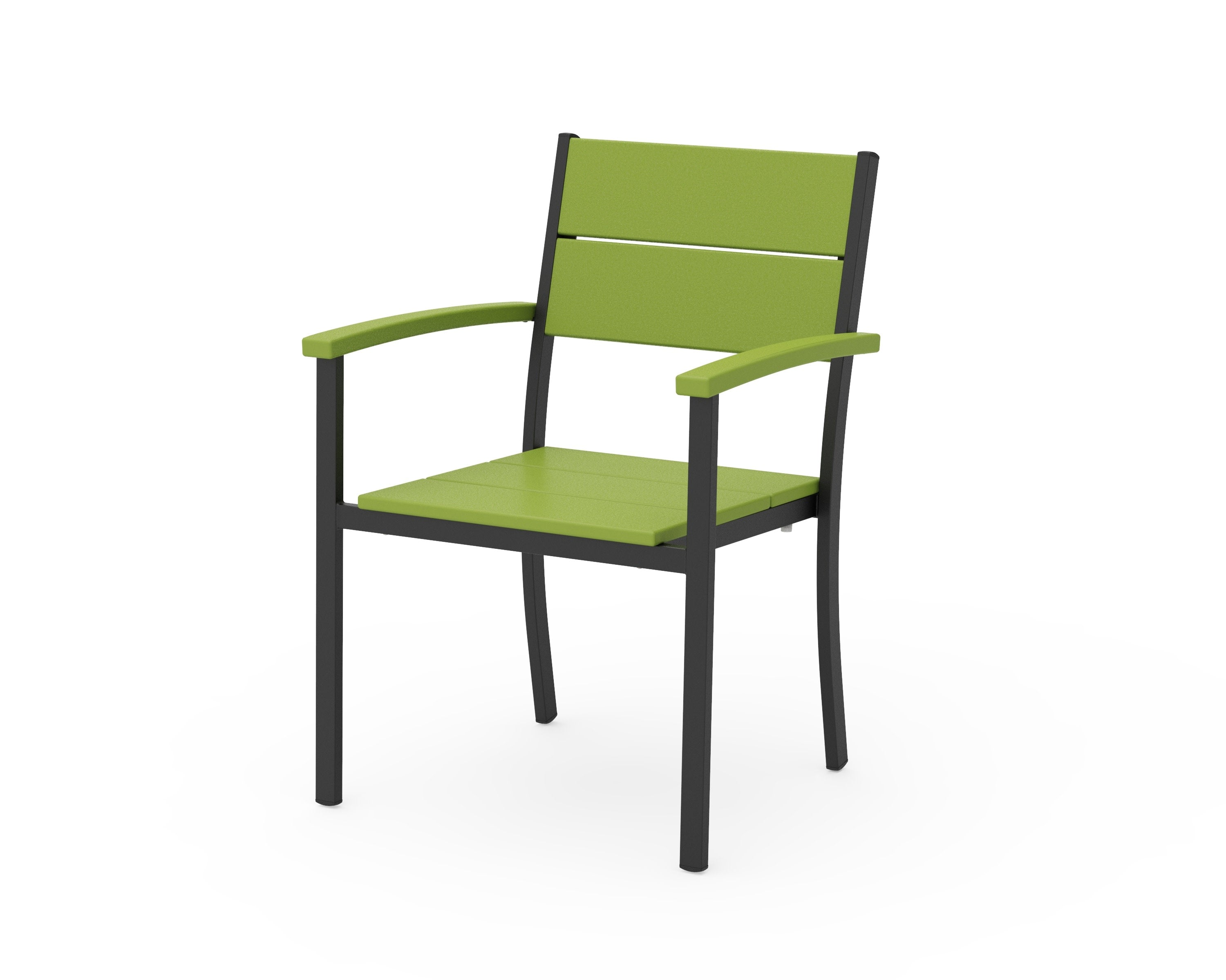 Main Street Stacking Dining Arm Chair in Black / Lime